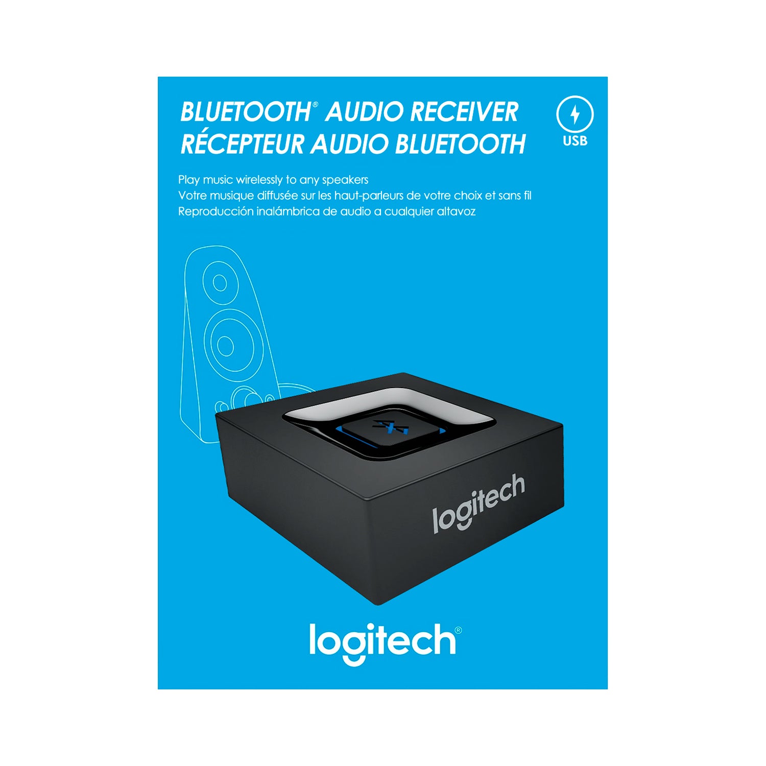 Receptor de Audio Bluetooh Logitech Multipunto para Estereos Plug 3,5mm Alimentacion USB