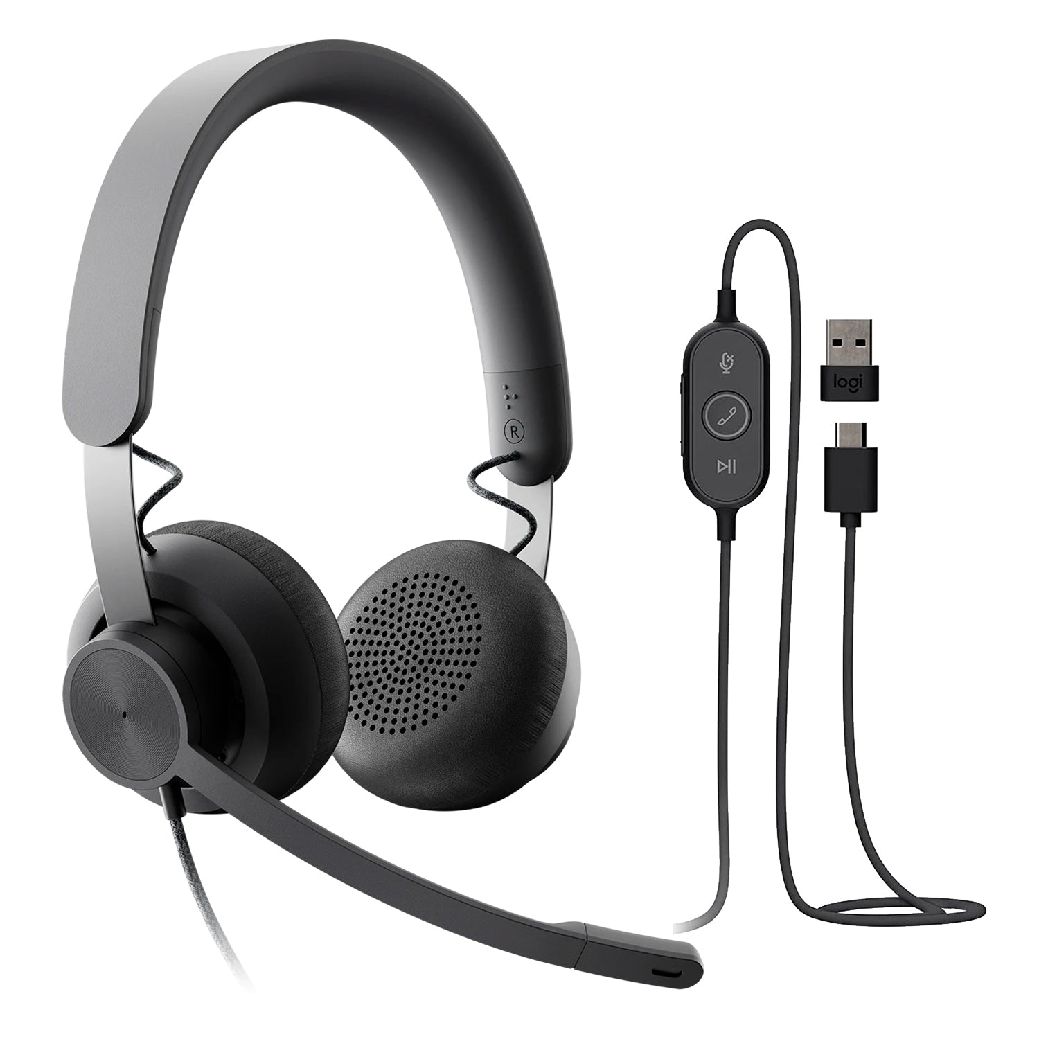 Audifonos Logitech Zone Wired On-ear USB-C con adaptador USB-A Microfono Aislamiento de Ruido - Mayorista de Tecnología