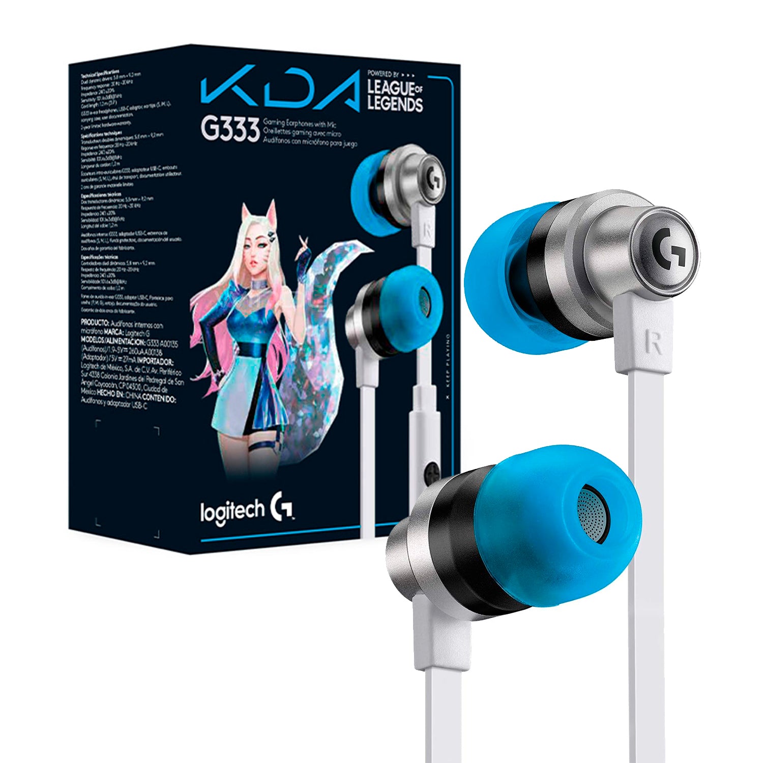 Audifono Gamer Logitech G333 KDA In-Ear Jack 3,5mm o USB-C Transductores Dinamicos Microfono ECM - Mayorista de Tecnología