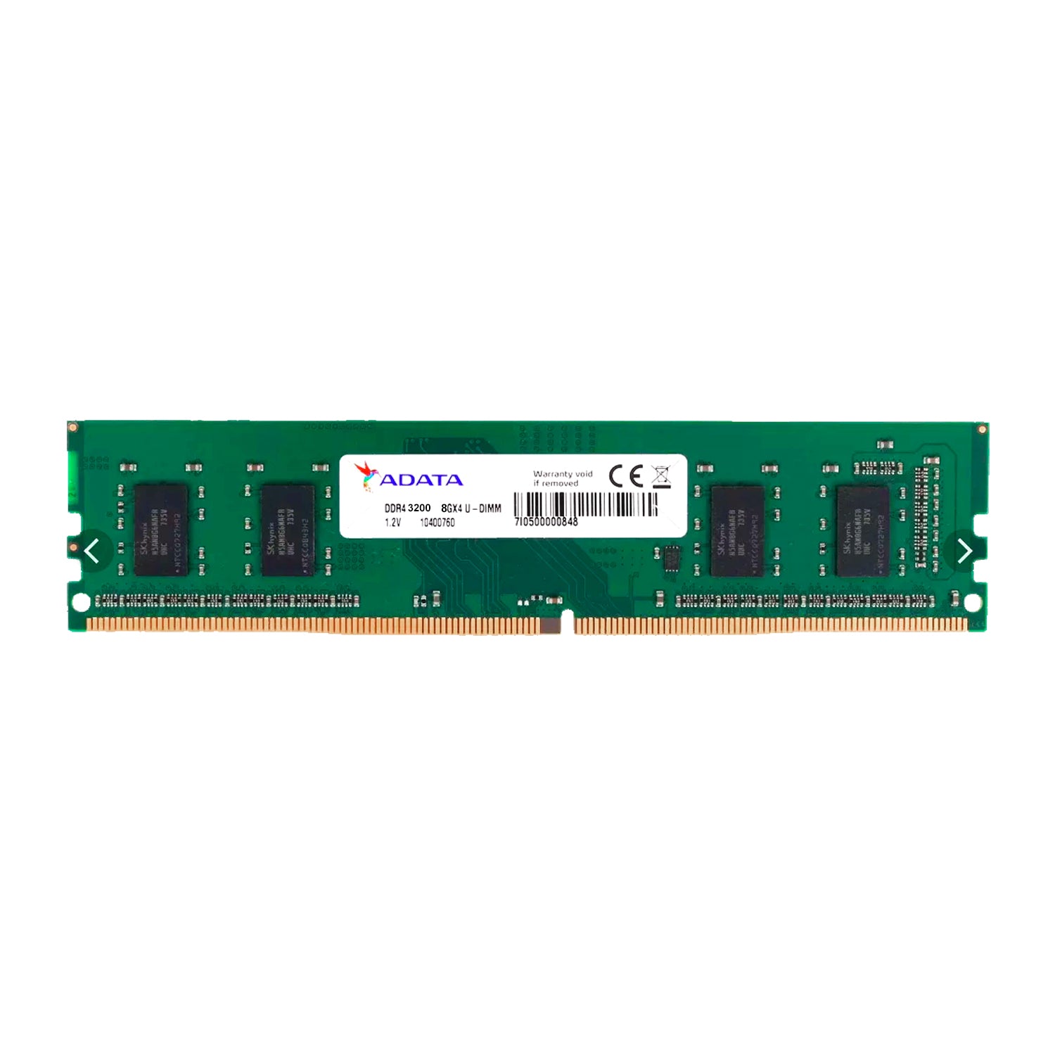 Memoria Ram PC Adata 8GB DDR4-DIMM 3200MHz CL22 1.2V Pin 282 PC4-25600 [ AD4U32008G22-SGN ]