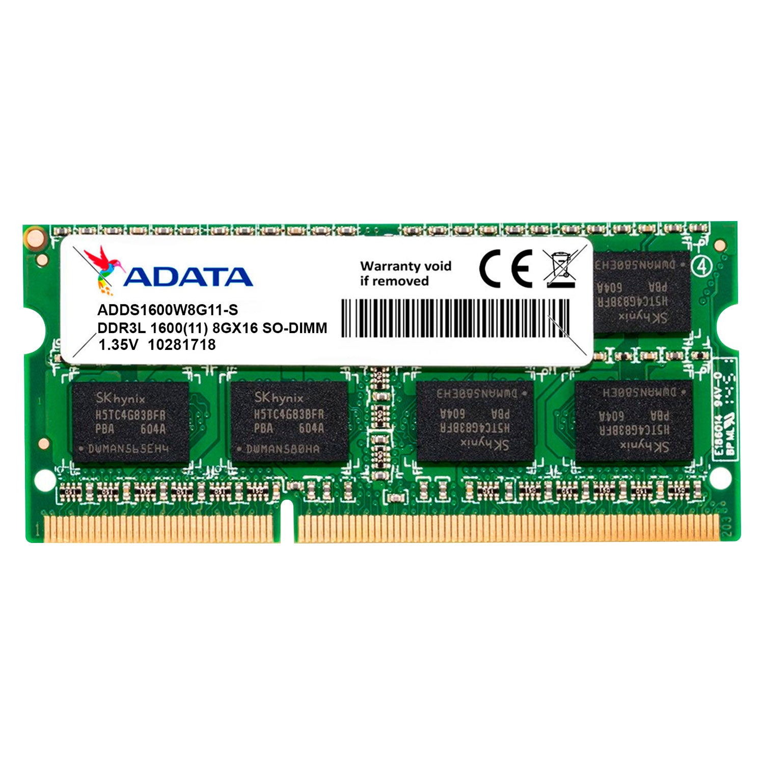 Memoria Ram Notebook DDR3L 8GB Adata SO-DIMM ADDS1600W8G11-S | Lifemax - Mayorista de Tecnología