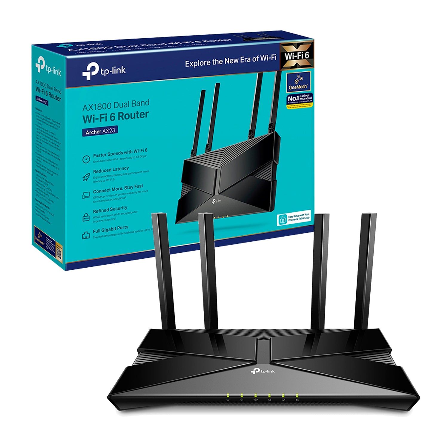 Router Inalambrico TP-Link Archer AX23 AX1800 Wifi 6 Dual Band 5GHz/2.4GHz 4 Antenas Externas - Mayorista de Tecnología