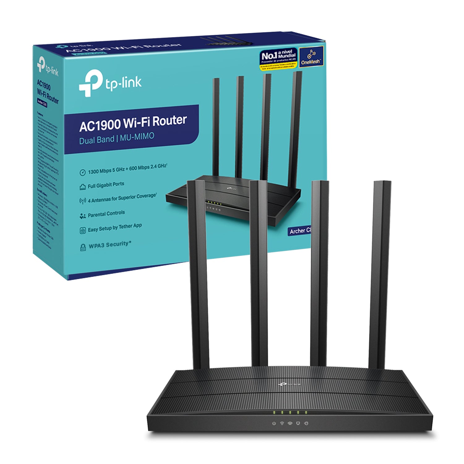 Router Inalambrico TP-Link Archer C80 AC1900 Dual Band 5GHz/2.4GHz MU-MIMO 3×3 MIMO 4 Antenas - Mayorista de Tecnología