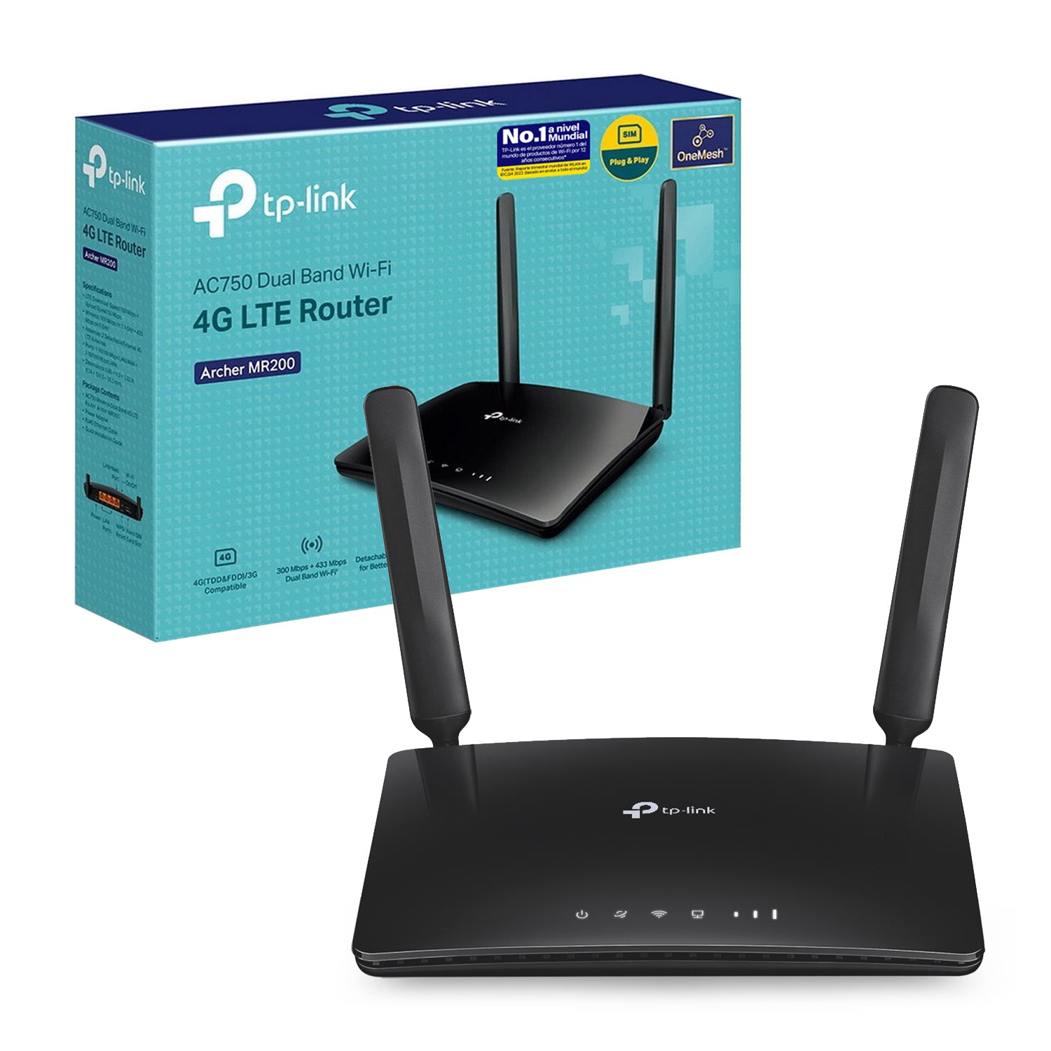 Router Inalambrico TP-Link Archer MR200 AC750 SIM 4G LTE FDD/TDD Dual Band 5GHz/2.4GHz 2 Antenas - Mayorista de Tecnología