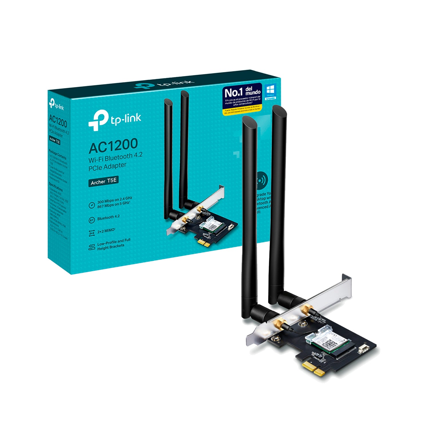 Adaptador de Tarjeta de Red Inalambrica TP-Link Archer T5E AC1200 PCIe Dual Band Wifi/Bluetooth 4.2 - Mayorista de Tecnología