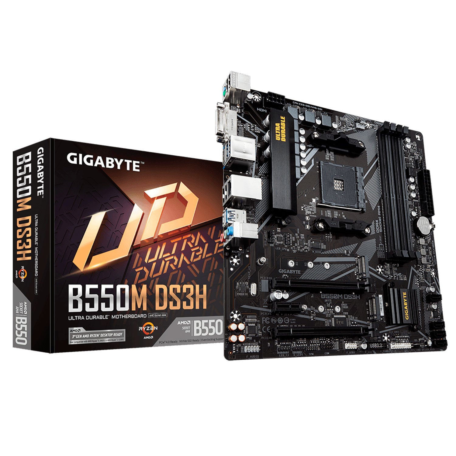 Placa Madre Gigabyte B550M DS3H AC M.2 RGB Fusion 2.0 Socket AM4 microATX [ B550MDS3HAC ] - Mayorista de Tecnología