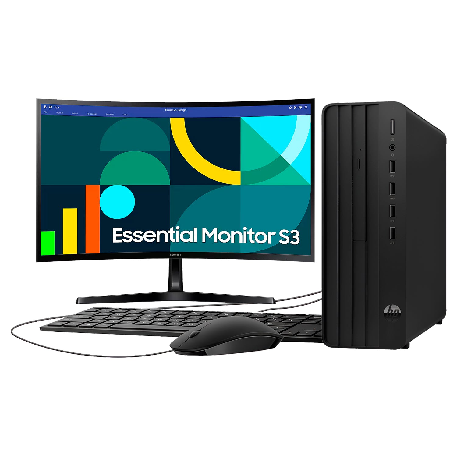 Pack Desktop HP Pro G9 i5 16GB 512GB SSD + Monitor Samsung S3 Curvo 24in FHD 100Hz