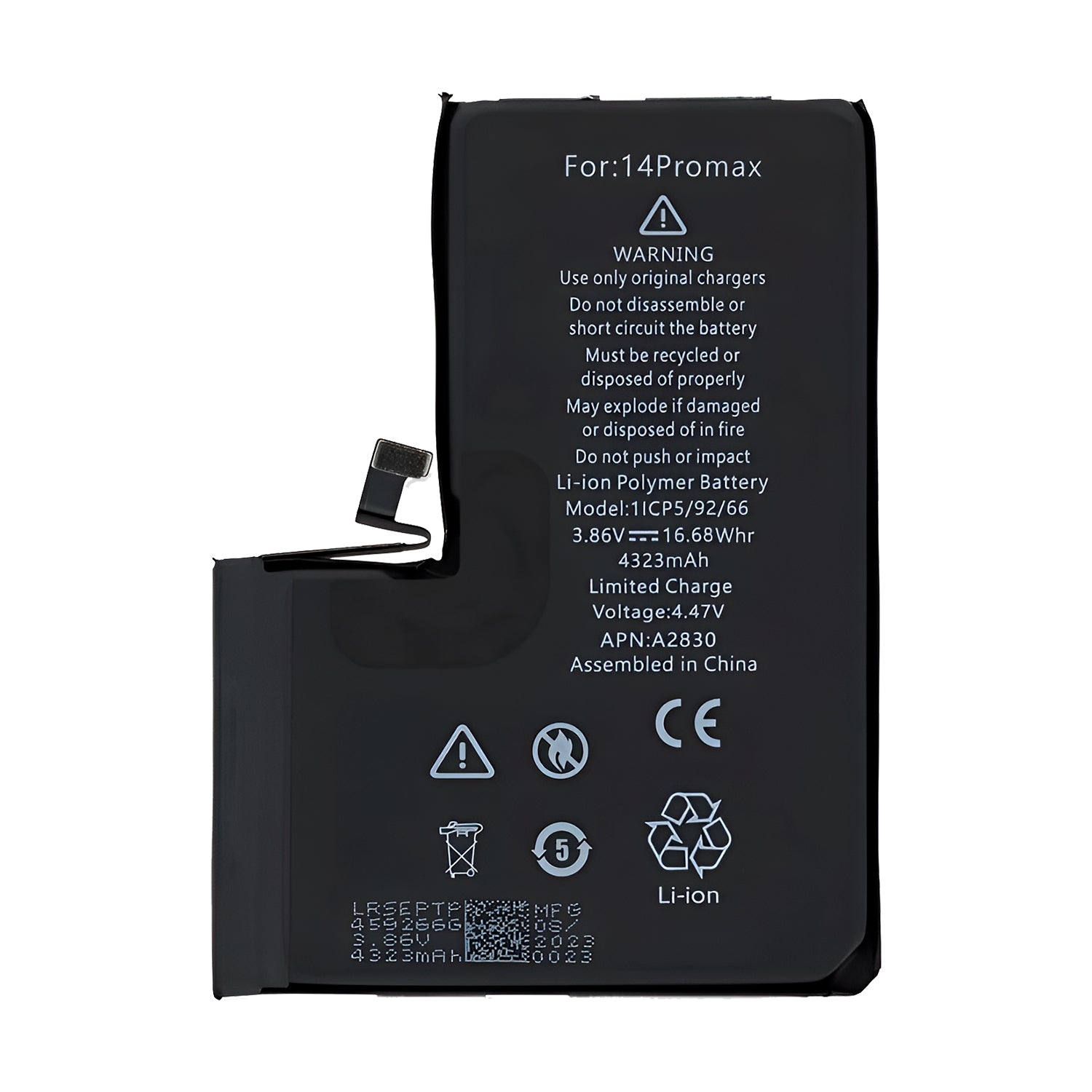 Bateria Compatible con iPhone 14 Pro Max Capacidad 4323 mAh