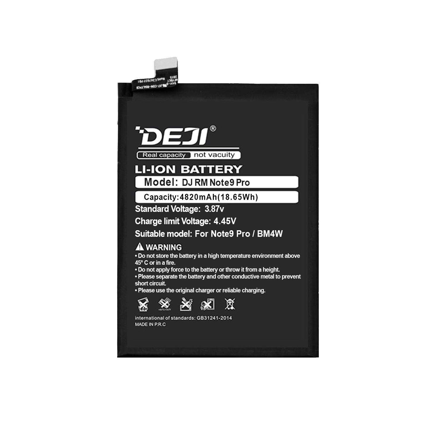 Bateria para Mi 10T Lite 5G / Redmi Note 9 Pro 5G DEJI IC Original Capacidad 4820mAh Maxima Duracion