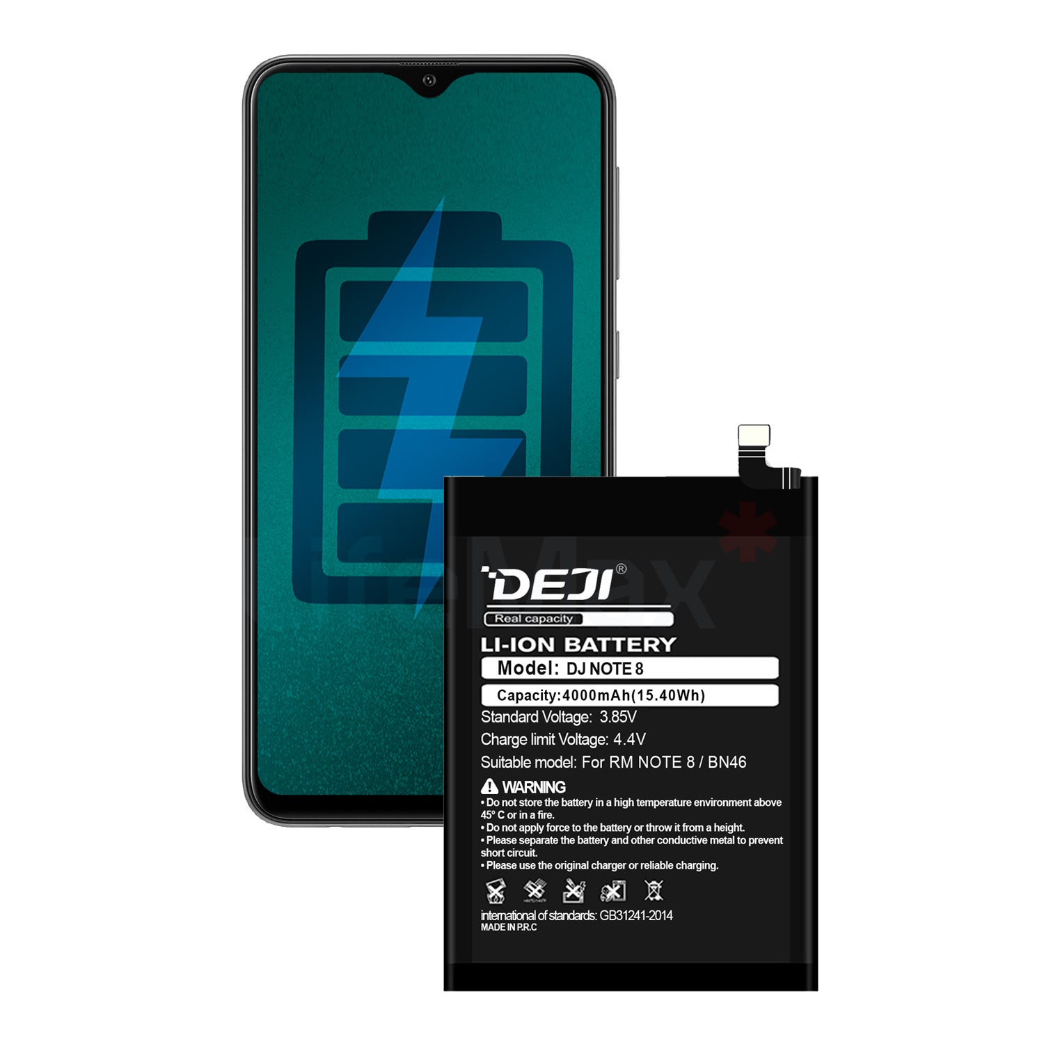 Bateria para Redmi Note 8 DEJI IC Original Capacidad 4000mAh Maxima Duracion