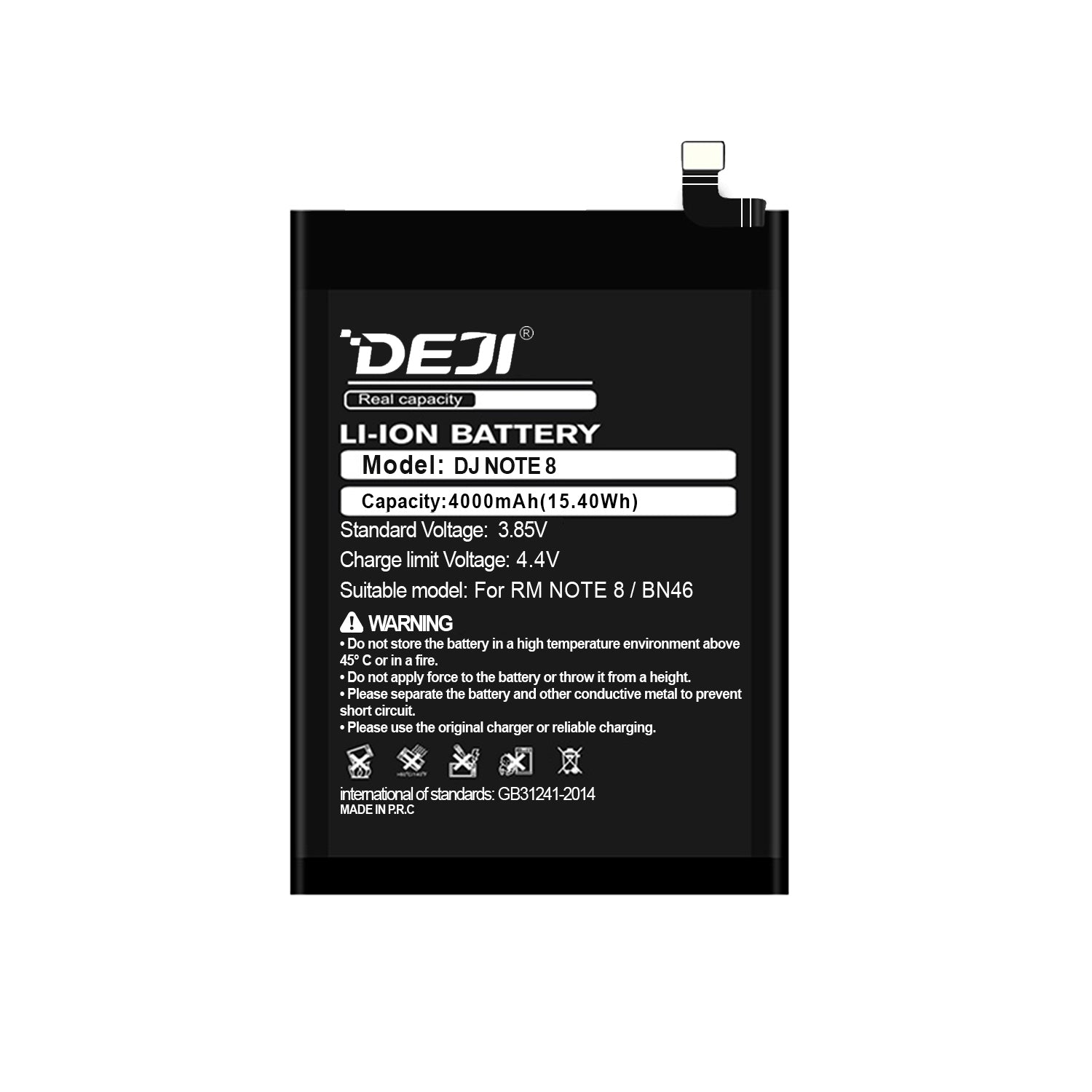 Bateria para Redmi Note 8 DEJI IC Original Capacidad 4000mAh Maxima Duracion