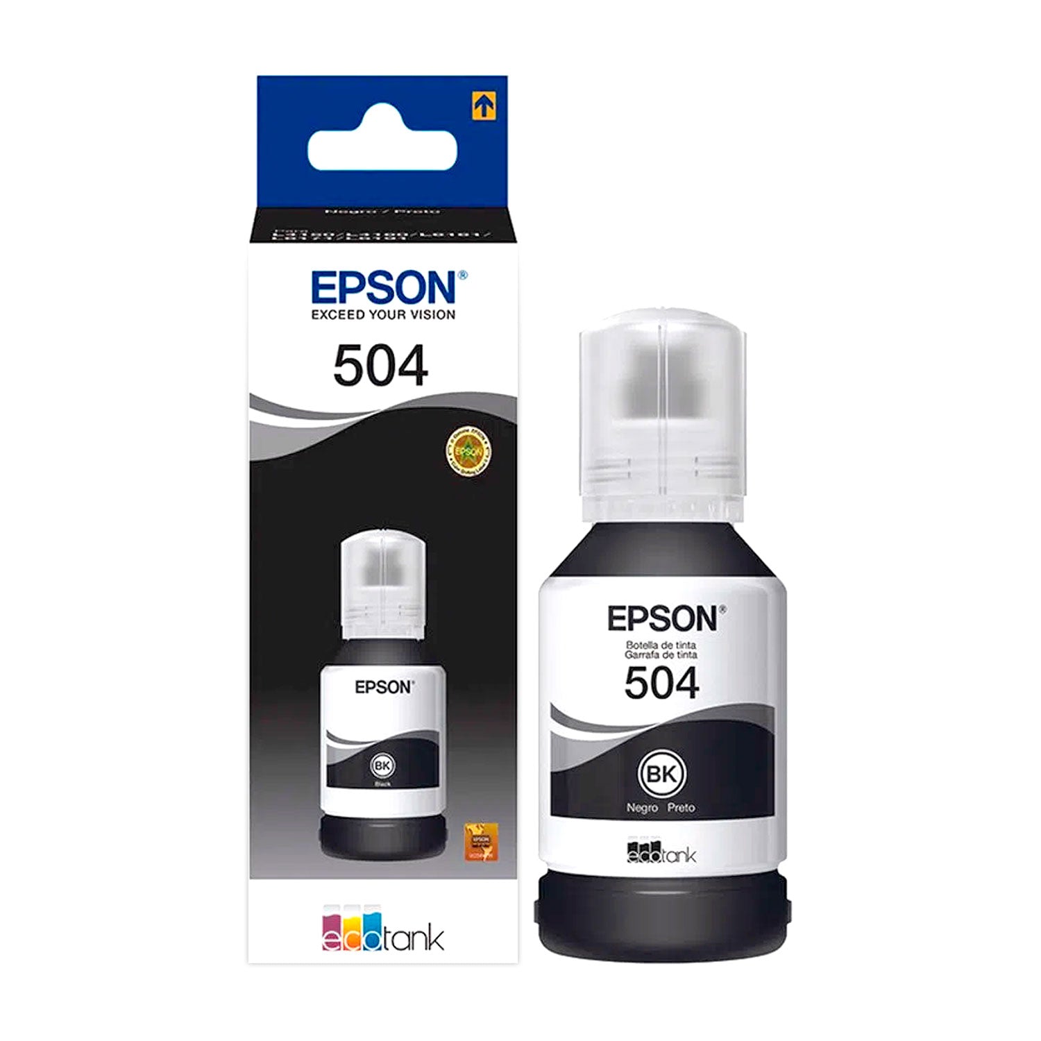 Tinta Botella Epson T504 127ml Ecotank Negro L4150 L4260 L4160 L6161 L6171 [ C13T03N12A ] | Lifemax - LifeMax Distribuidora