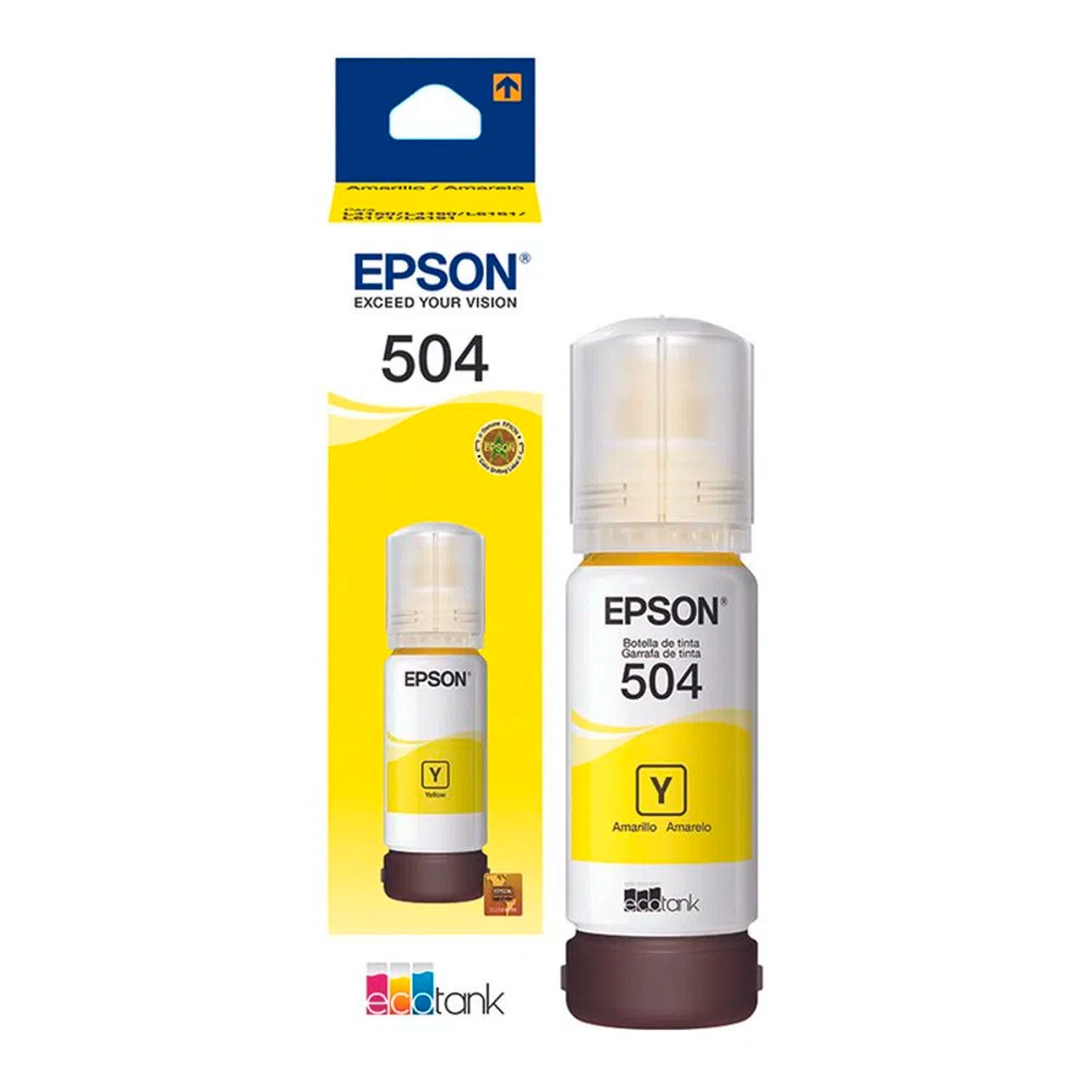 Tinta Botella Epson T504 70ml Ecotank Amarillo L4150 L4260 L4160 L6161 L6171 [ C13T03N42A ] | Lifemax - Mayorista de Tecnología