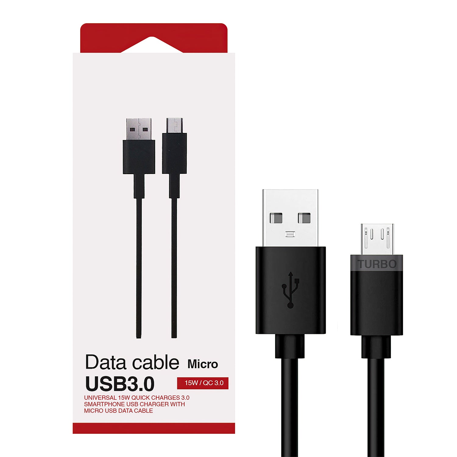 Cable V8 Micro USB a USB-A Compatible con Motorola 15W 1 Metro Potencia Turbo