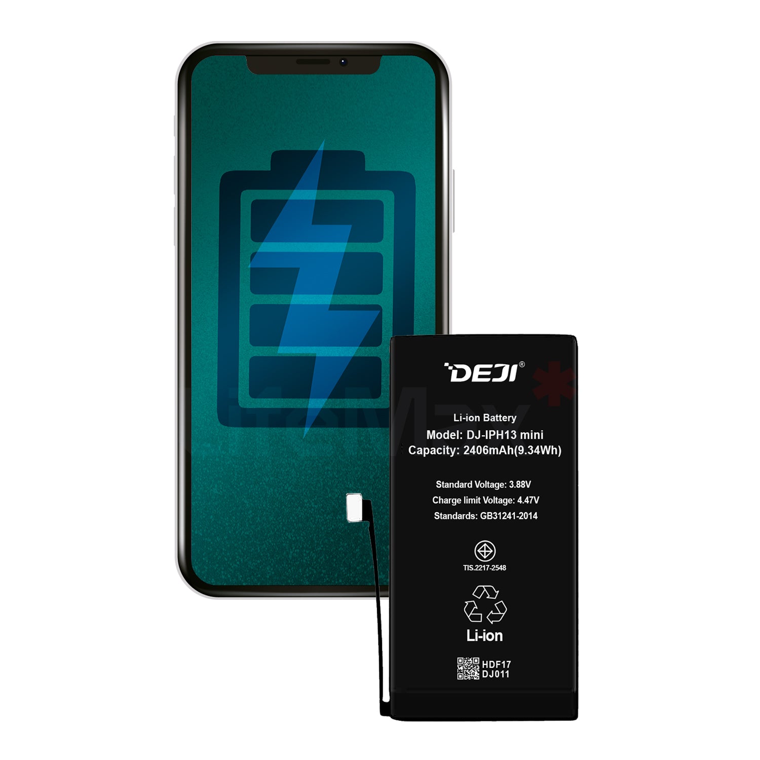 Bateria para Iphone 13 Mini DEJI IC Original Capacidad 2406mAh Maxima Duracion - Mayorista de Tecnología