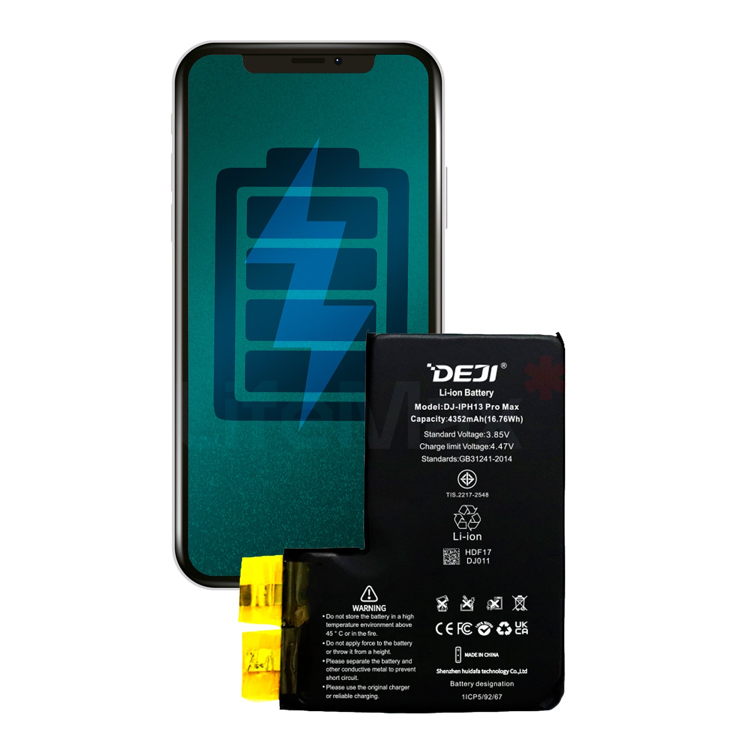 Bateria para Iphone 13 Pro Max Sin Flex DEJI IC Original Capacidad 4352mAh Maxima Duracion