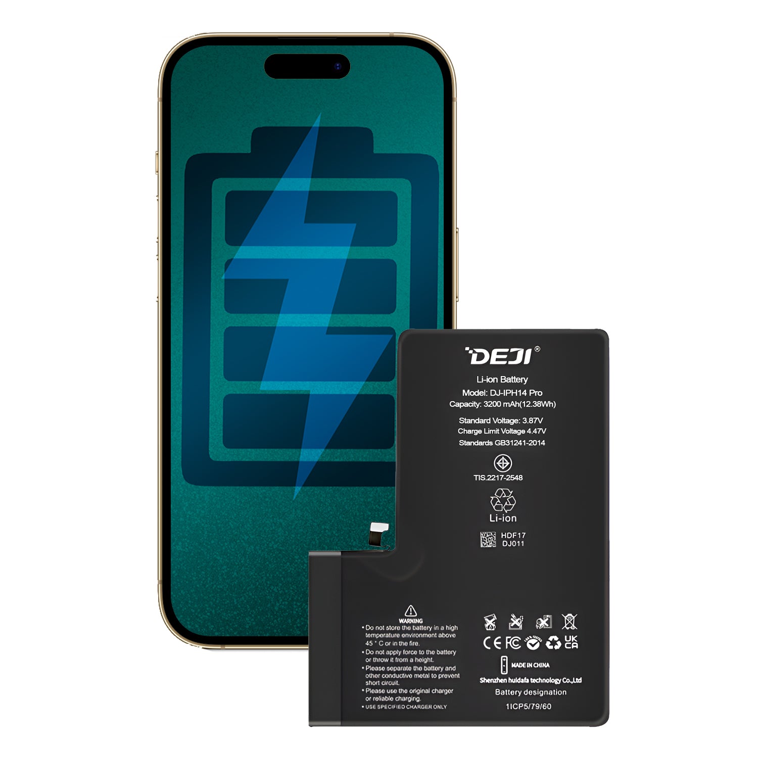 Bateria para iPhone 14 Pro DEJI IC Original Capacidad 3200mAh Maxima Duracion