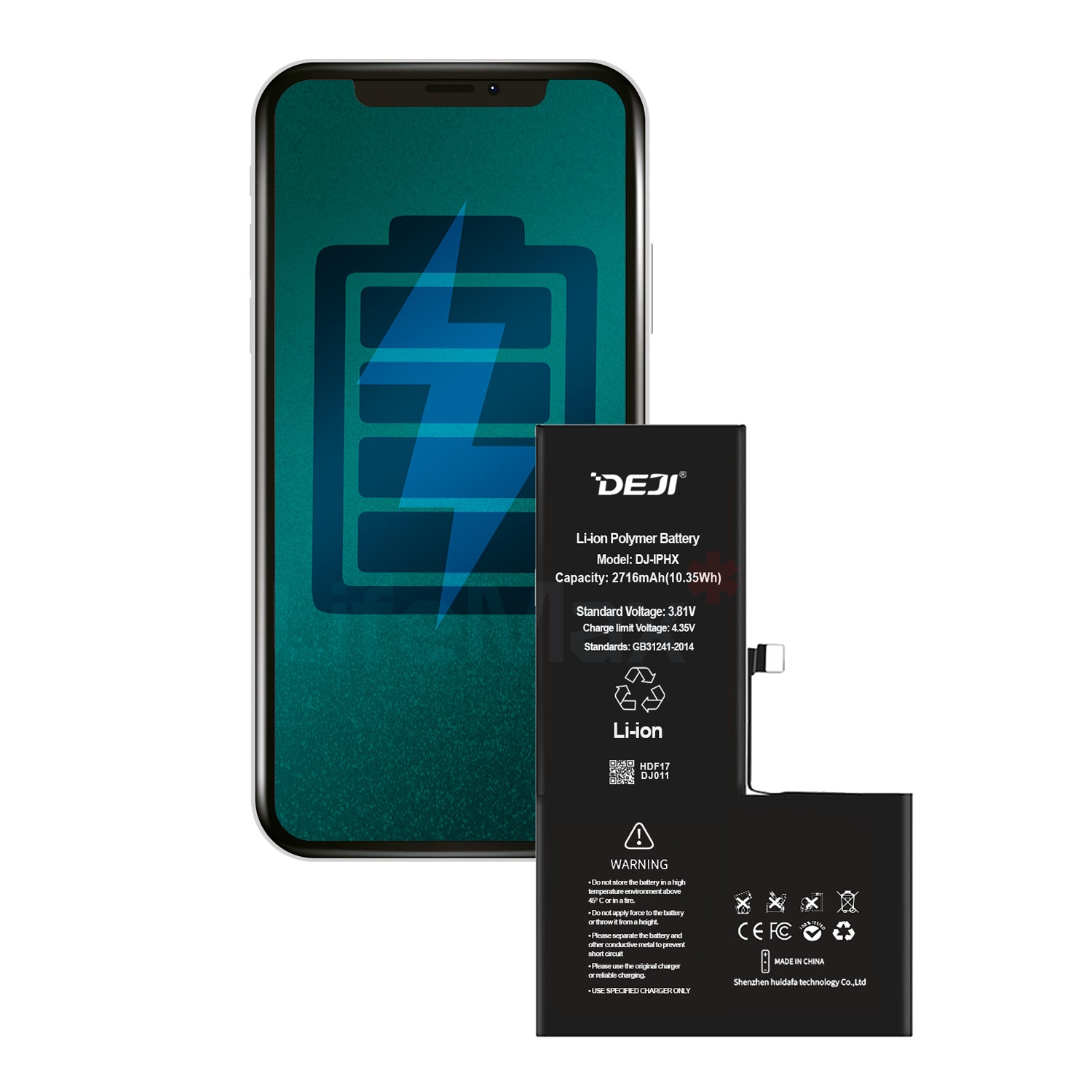 Bateria para Iphone X DEJI IC Original Capacidad 2716mAh Maxima Duracion - Mayorista de Tecnología