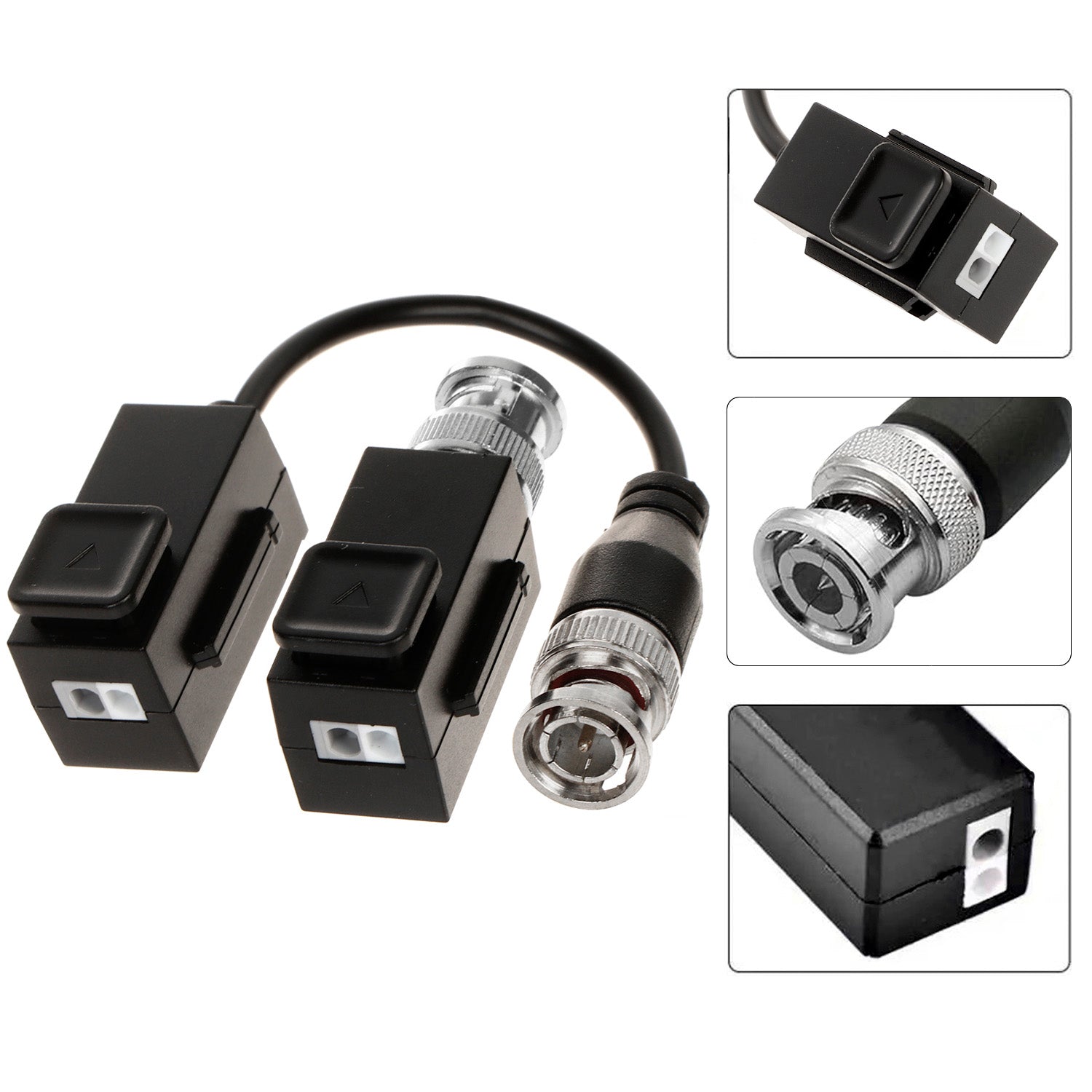 Balun de Video Pasivo Hikvision HD-TVI/CVI/AHD/CVBS Transmisor y Receptor 2MP hasta 4K