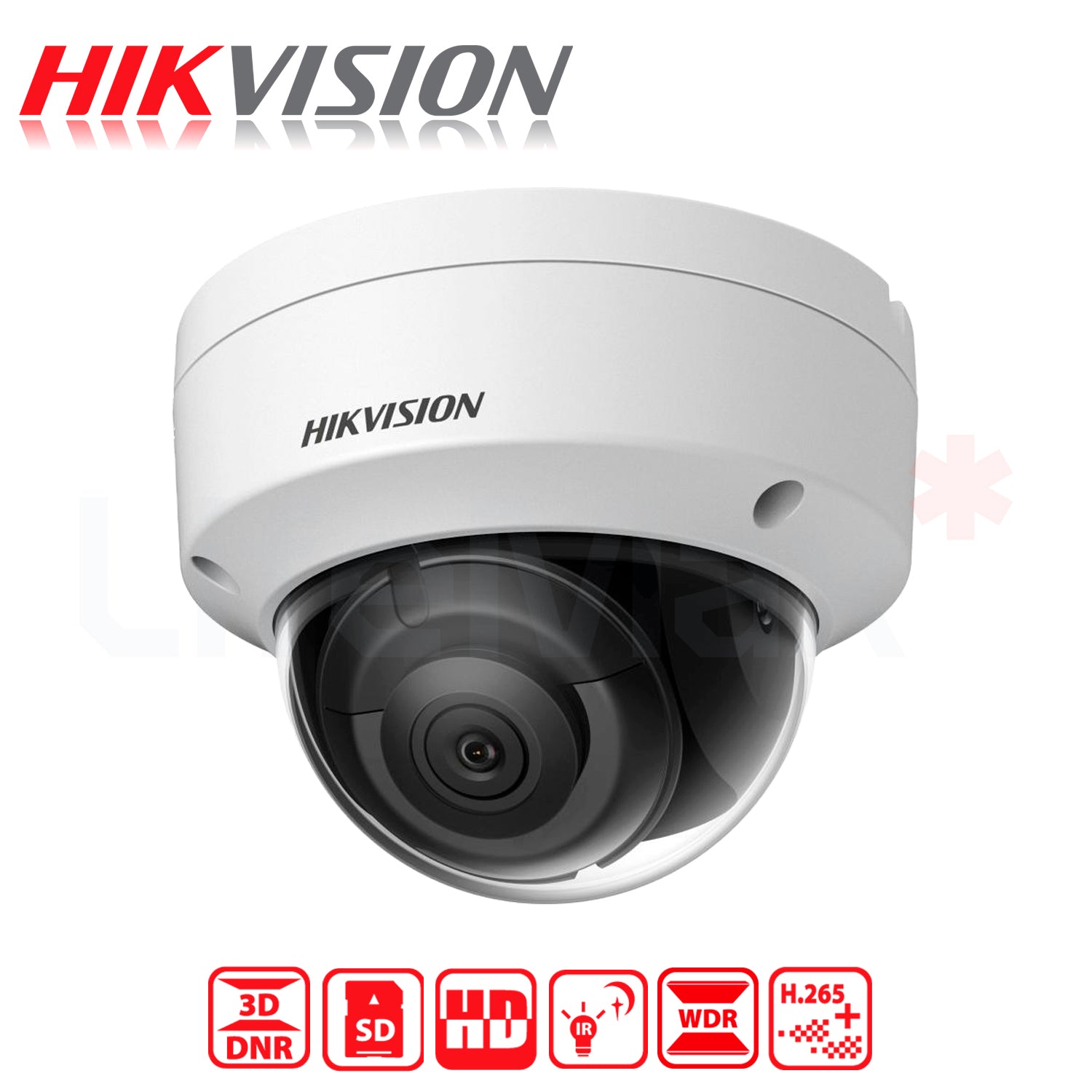 Camara IP Domo Exir Hikvision HD 2MP 2.8MM H.265+ IR30M MicroSD Hasta 256GB Proteccion IP67 IK10