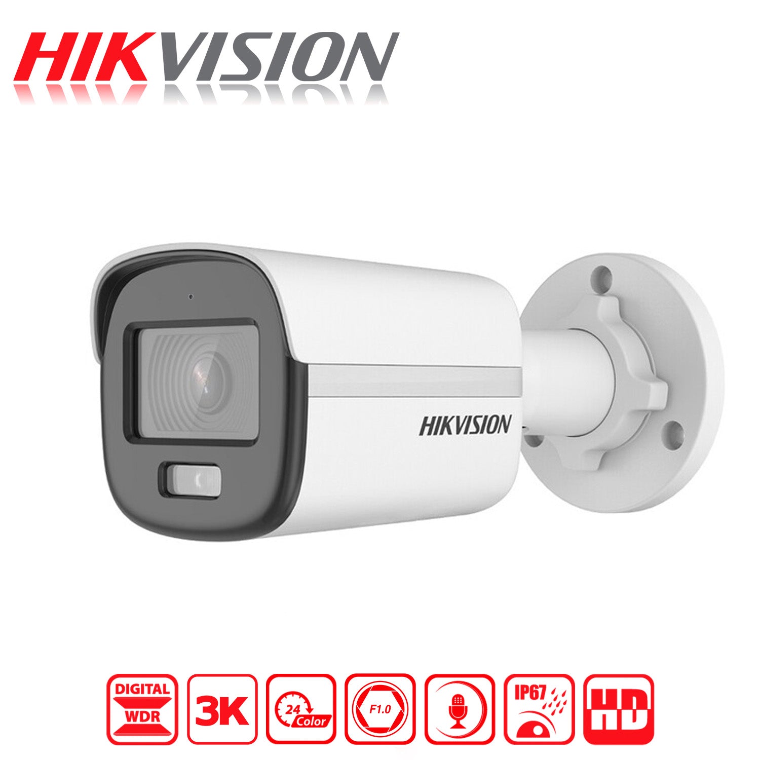 Camara de Seguridad Analoga Bala Hikvision ColorVu 3K 2.8MM Microfono Integrado Proteccion IP67 - Mayorista de Tecnología