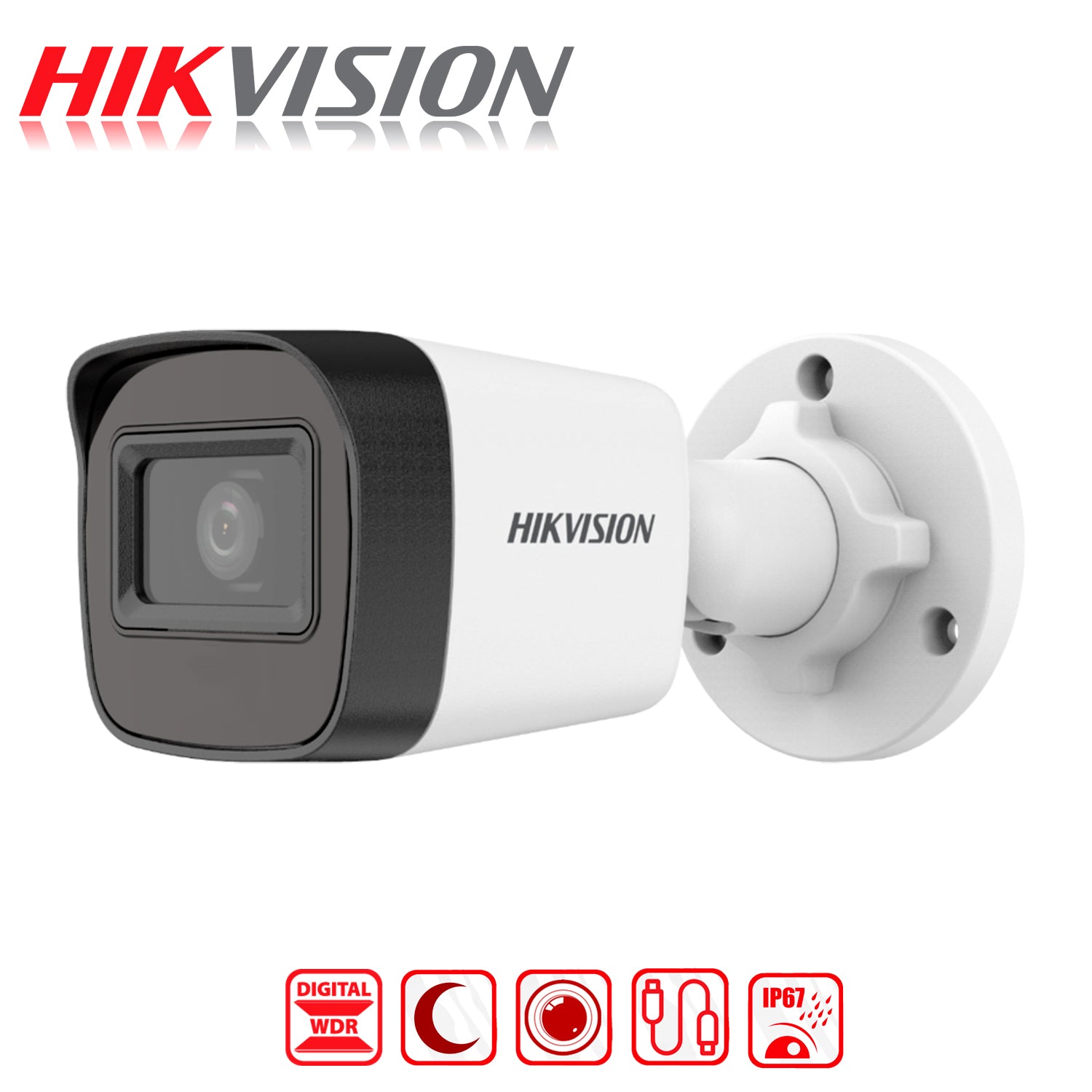 Camara de Seguridad Analoga Bala Hikvision FHD 2MP Digital WDR Vision Fija 3.6mm Nocturna 20m IP67 - Mayorista de Tecnología