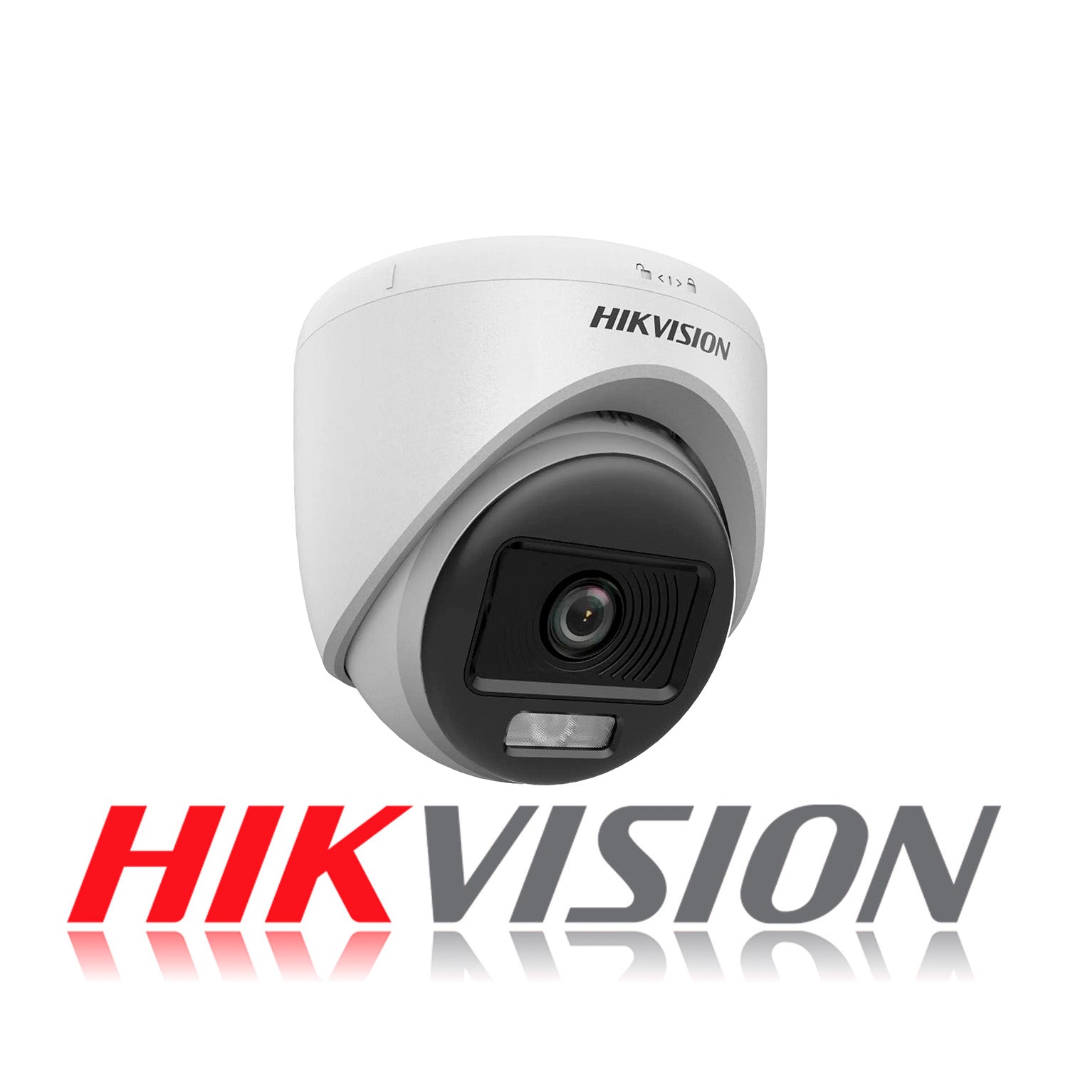 Camara de Seguridad Analoga Domo Hikvision ColorVu 2MP Lente 2.8MM Alarma Luz Blanca Fija 20M 3D DNR