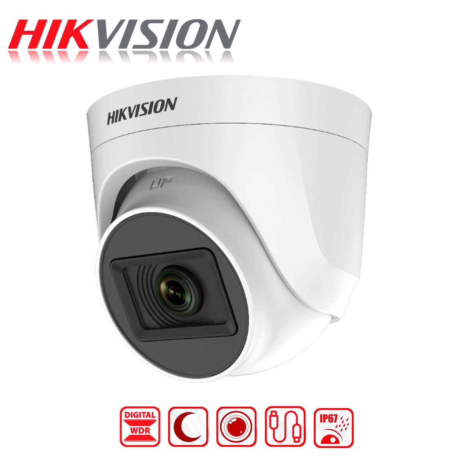 Camara de Seguridad Analoga Domo Interna Hikvision FullHD 2MP Digital WDR Vision 3.6mm Nocturna 20m - Mayorista de Tecnología