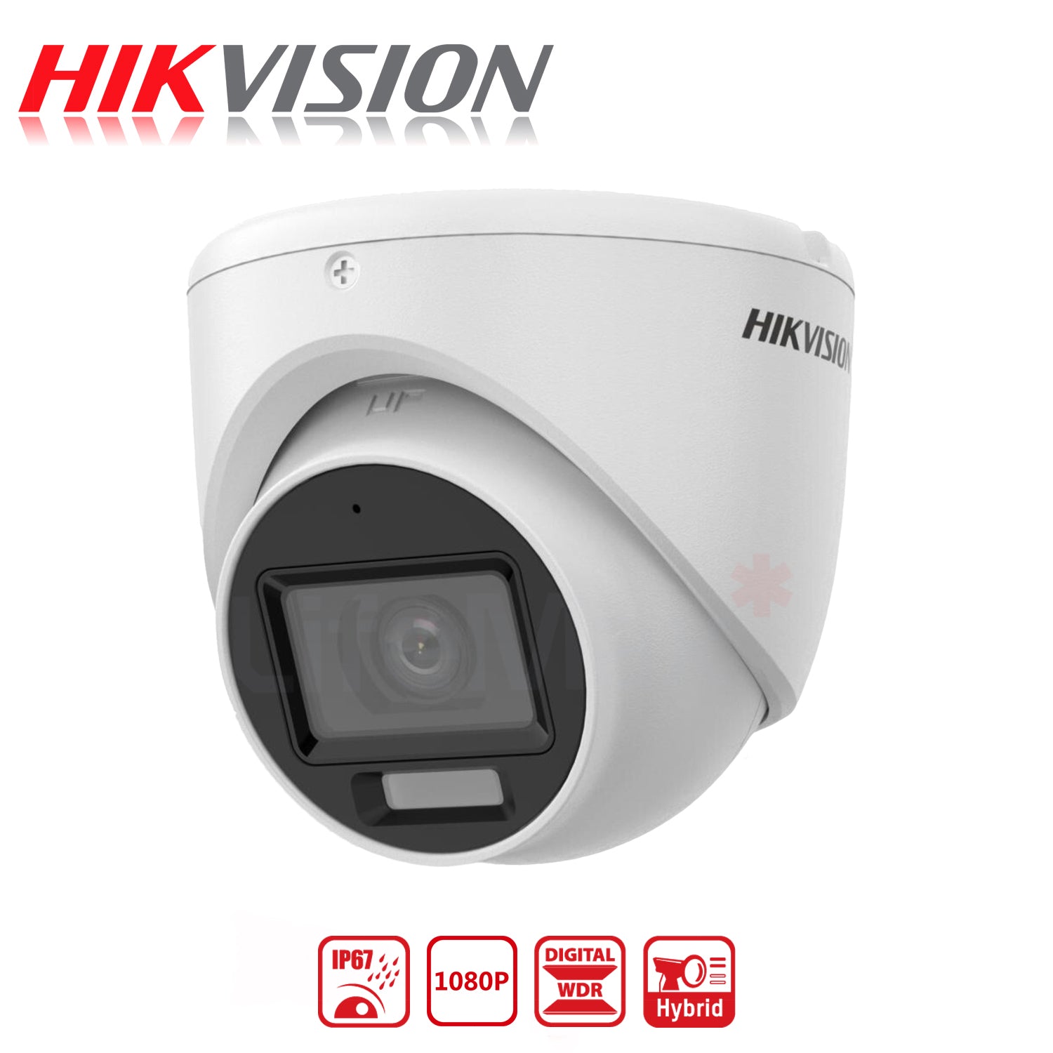 Camara de Seguridad Analoga Domo Hikvision Luz hibrida inteligente FHD 2MP Vision Fija 2.8mm IP67 - Mayorista de Tecnología