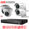 Kit de Camaras de Seguridad + DVR 4 Canales Hikvision Turbo FHD Sata 1 TB 2 Camaras Bala 2 Domo