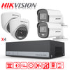 Kit de Camaras de Seguridad + DVR 4 Canales Color Vu Hikvision eSSD 300 GB FHD 2 Camaras Bala 2 Domo