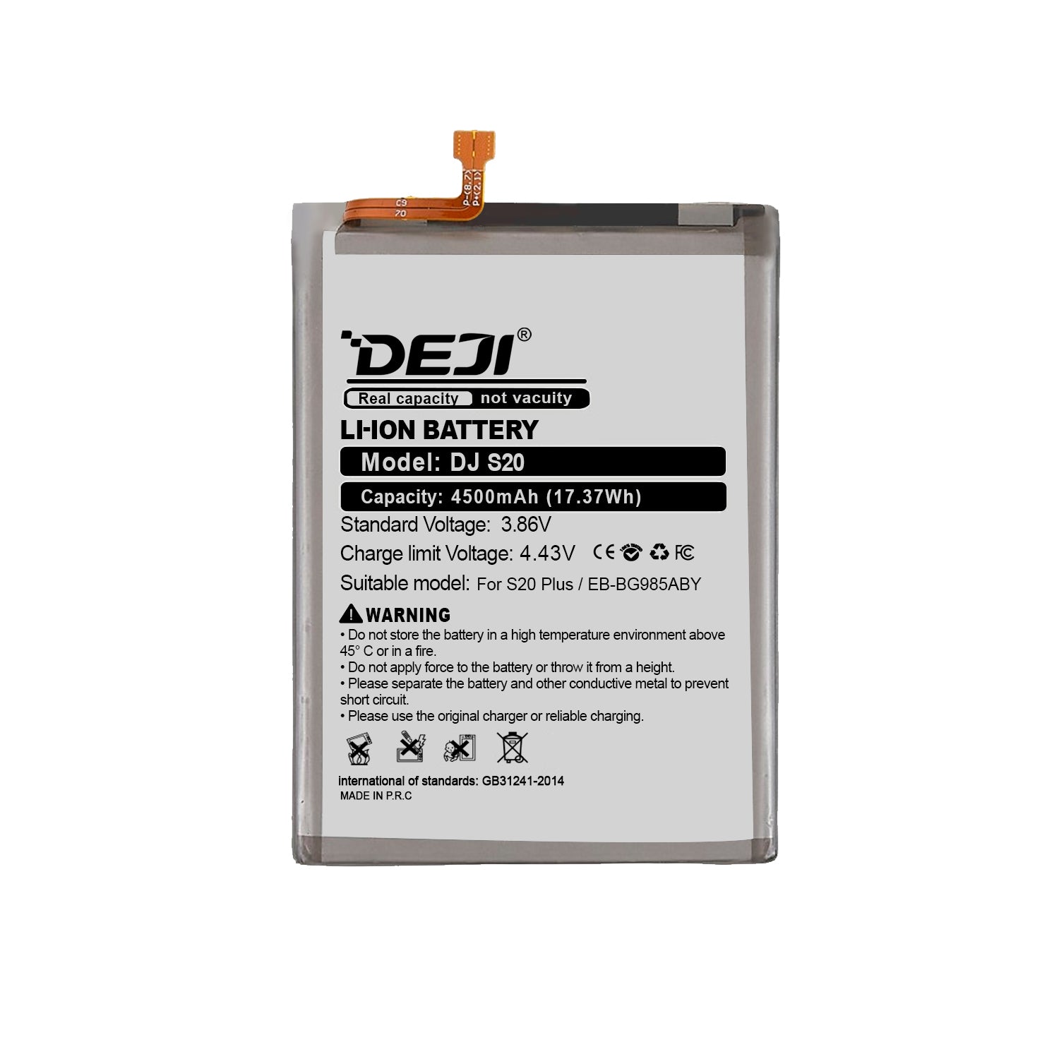 Bateria para Samsung S20 Plus DEJI IC Original Capacidad 4500mAh Maxima Duracion