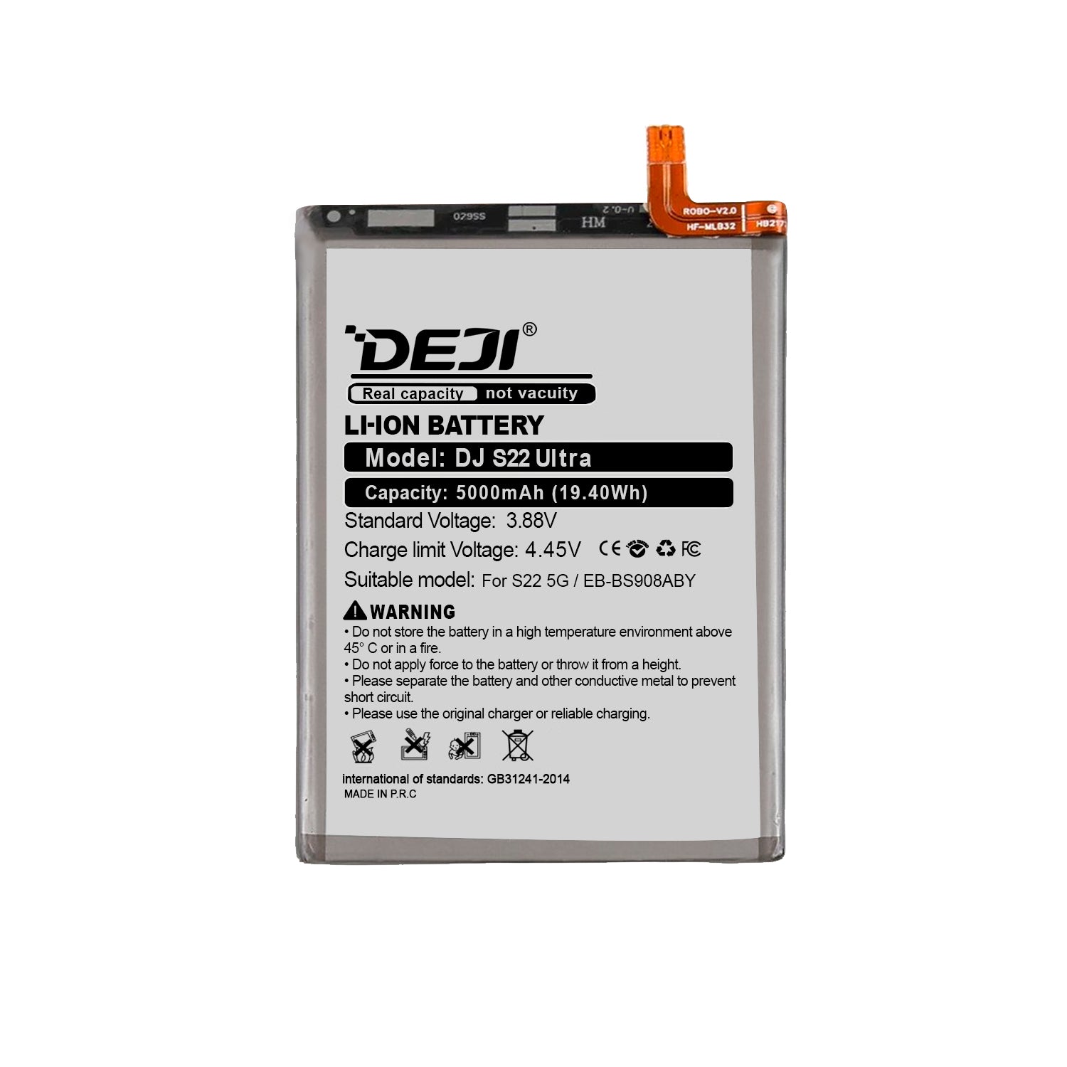 Bateria para Samsung S22 Ultra / 5G DEJI IC Original Capacidad 5000mAh Maxima Duracion