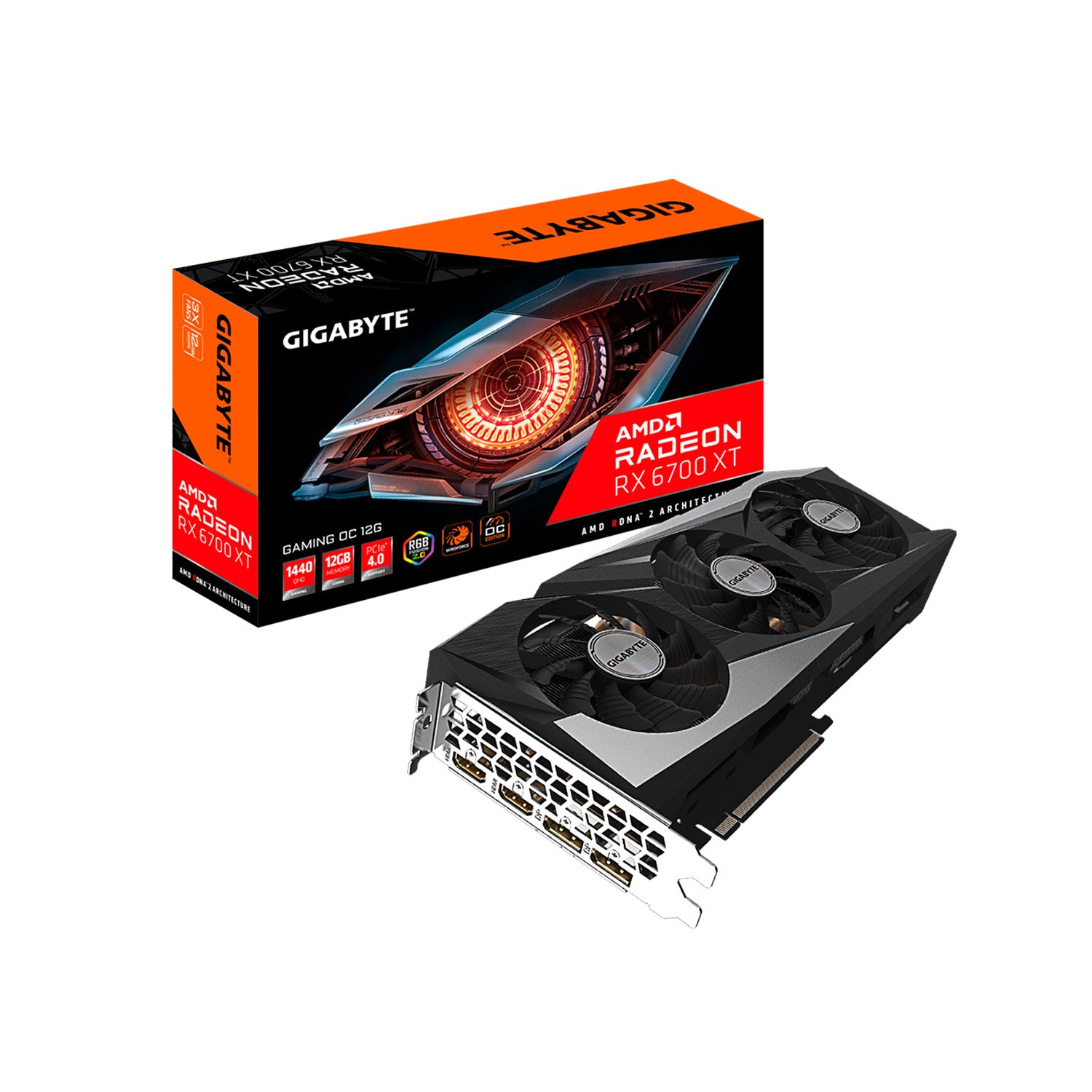 Tarjeta de Video Gigabyte Radeon RX6700XT GAMING OC de 12GB GDDR6 1440QHD [ GV-R67XTGAMINGOC-12GD ] - Mayorista de Tecnología