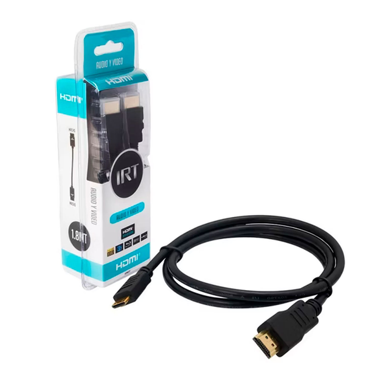 Cable HDMI 1.8mts Audio y Video FHD 1920x1080 3D IRT HDMI01 | Lifemax - LifeMax Distribuidora