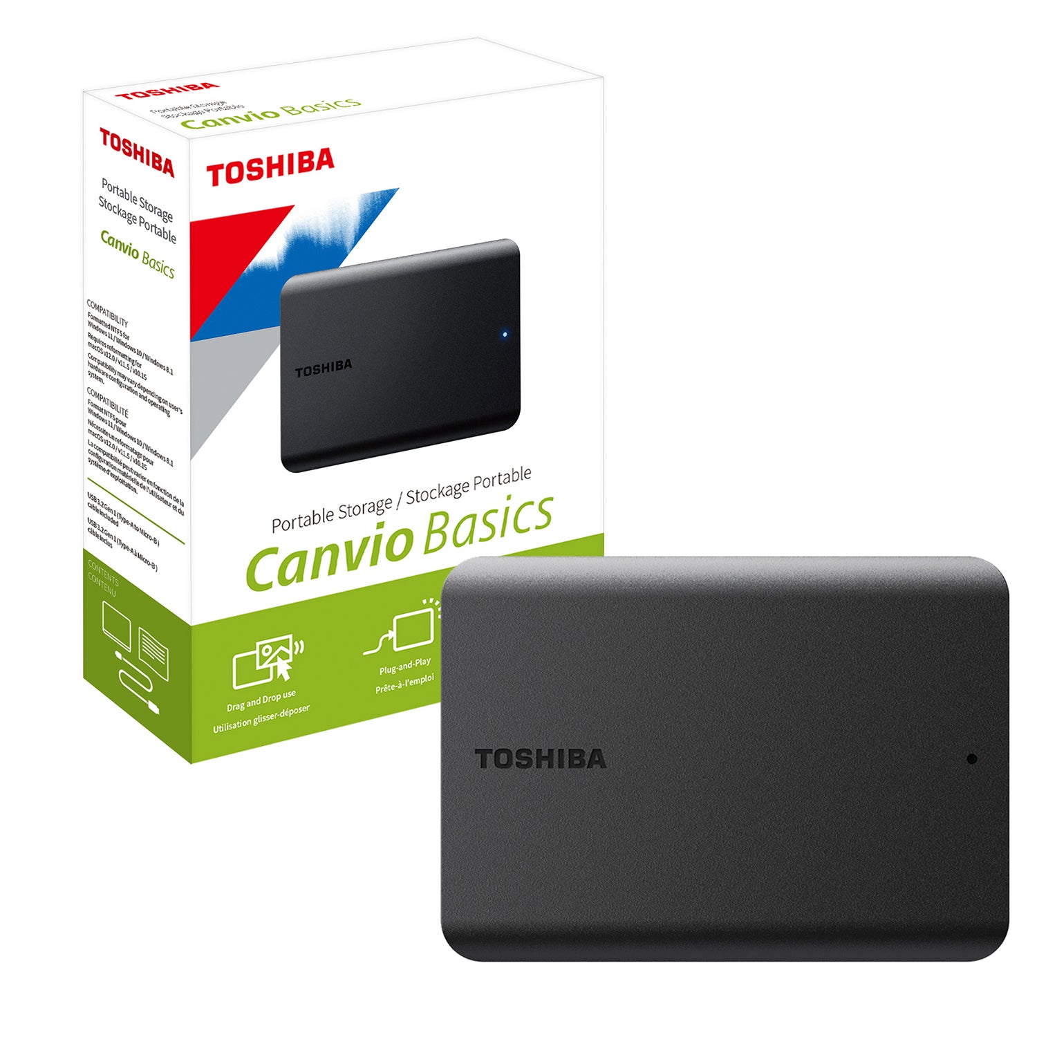 Disco Duro Externo Toshiba 4tb 2.5" Canvio Basics A5 USB 3.2 Compatible Windows/Mac [ HDTB540XK3CA ]