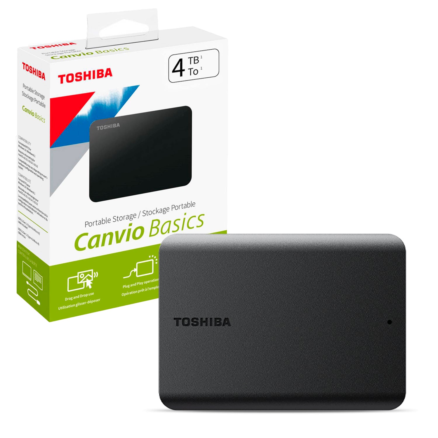 Disco Duro Externo Toshiba 4tb 2.5" Canvio Basics A5 USB 3.2 Compatible Windows/Mac [ HDTB540XK3CA ] - Mayorista de Tecnología