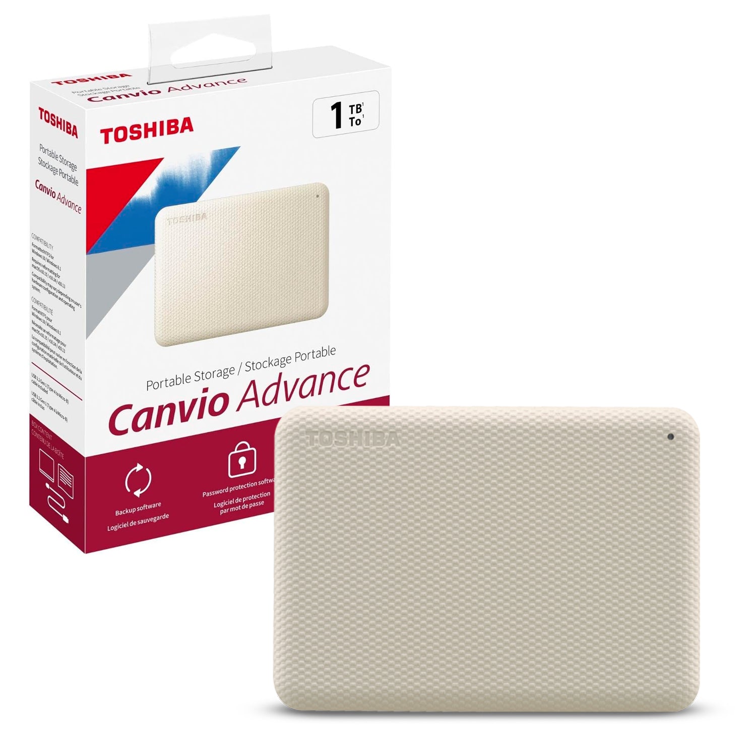 Disco Duro Externo Toshiba 1TB 2.5" Canvio Advance USB 3.2 Compatible Windows/Mac [ HDTCA10XW3AA ] - Mayorista de Tecnología