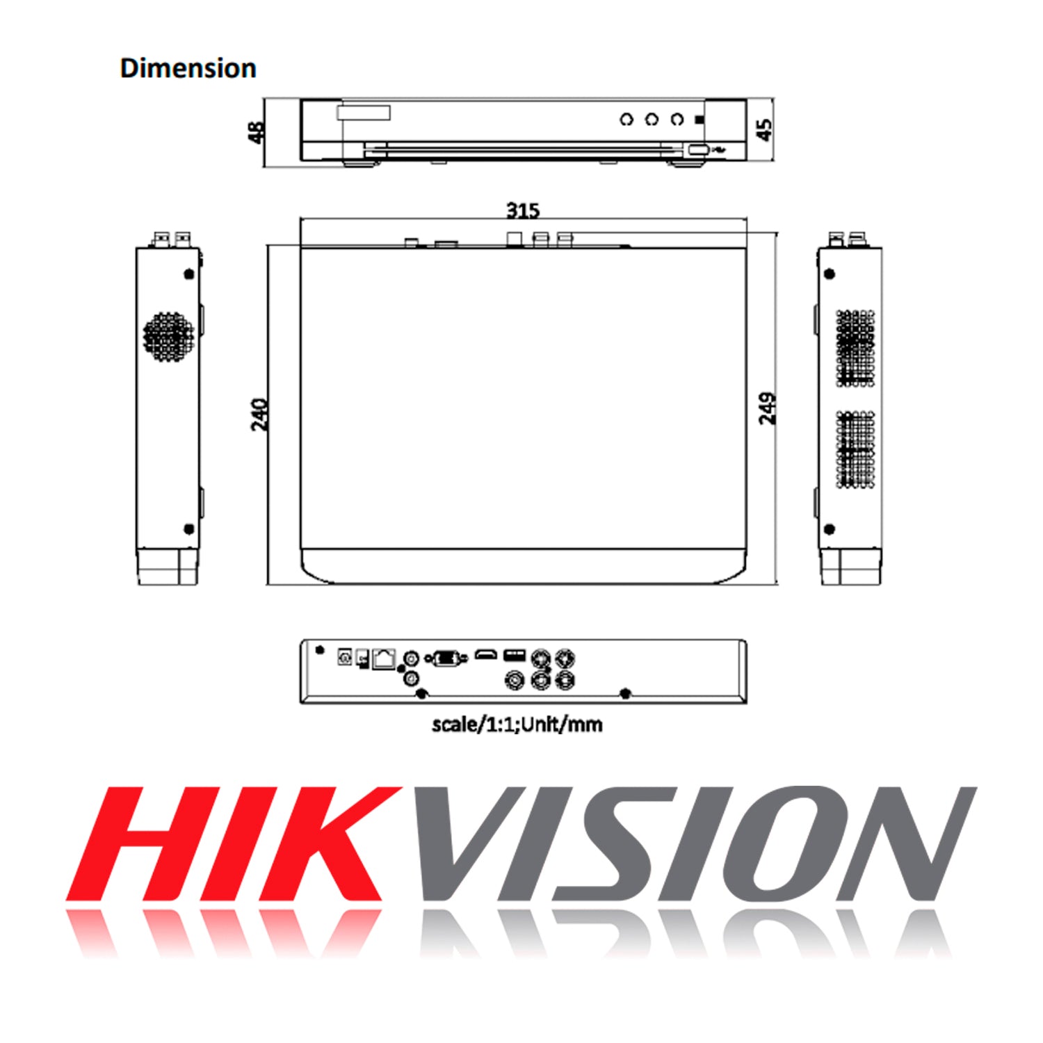 DVR 4 Canales Turbo HD Pentahibrido Hikvision Video Grabador H.265 pro+ AcuSense Max 6 Camaras Red