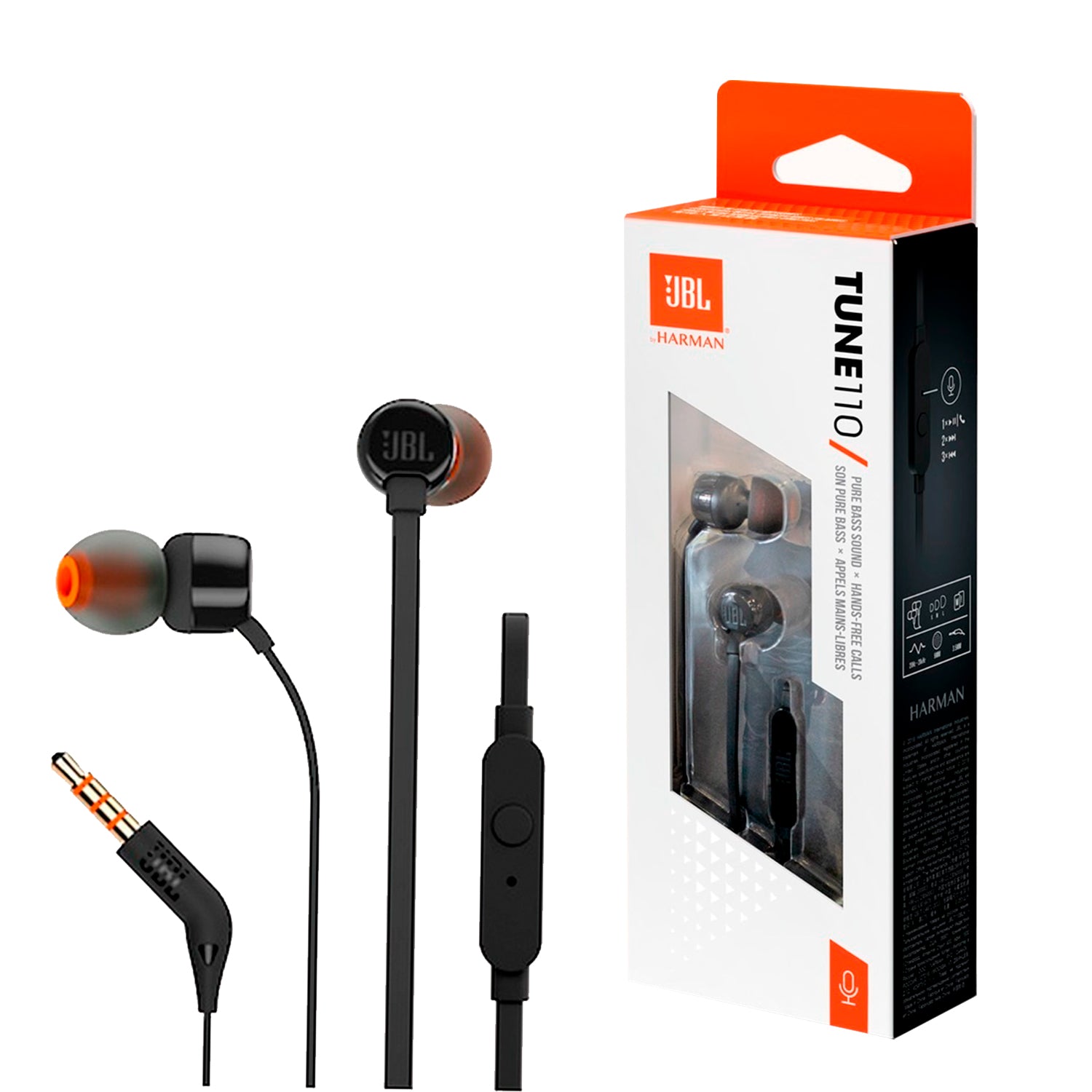 Audifono JBL Tune110 In-ear Conector 3.5mm Manos Libres con Microfono y Sonido Pure Bass - Mayorista de Tecnología