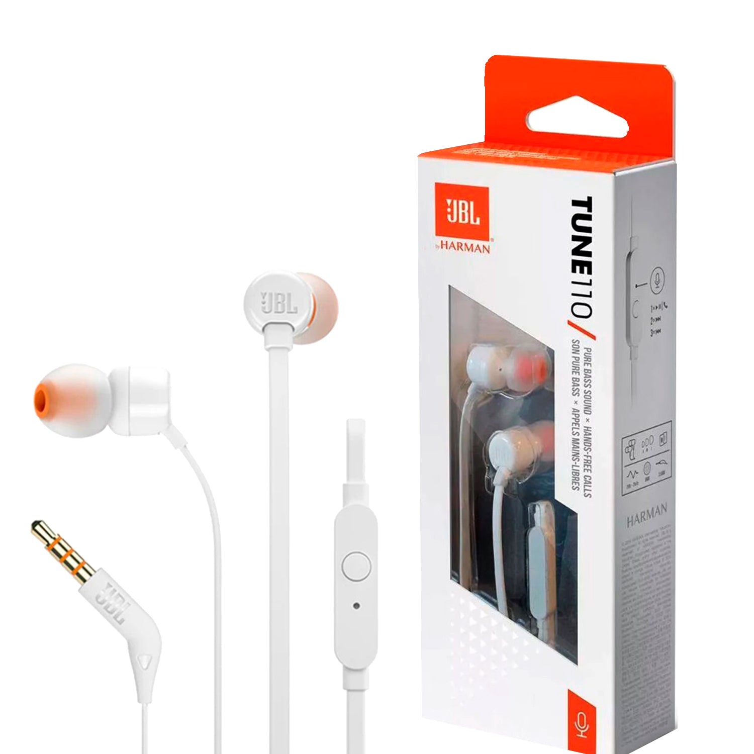 Audifono JBL Tune110 In-ear Conector 3.5mm Manos Libres con Microfono y Sonido Pure Bass - Mayorista de Tecnología