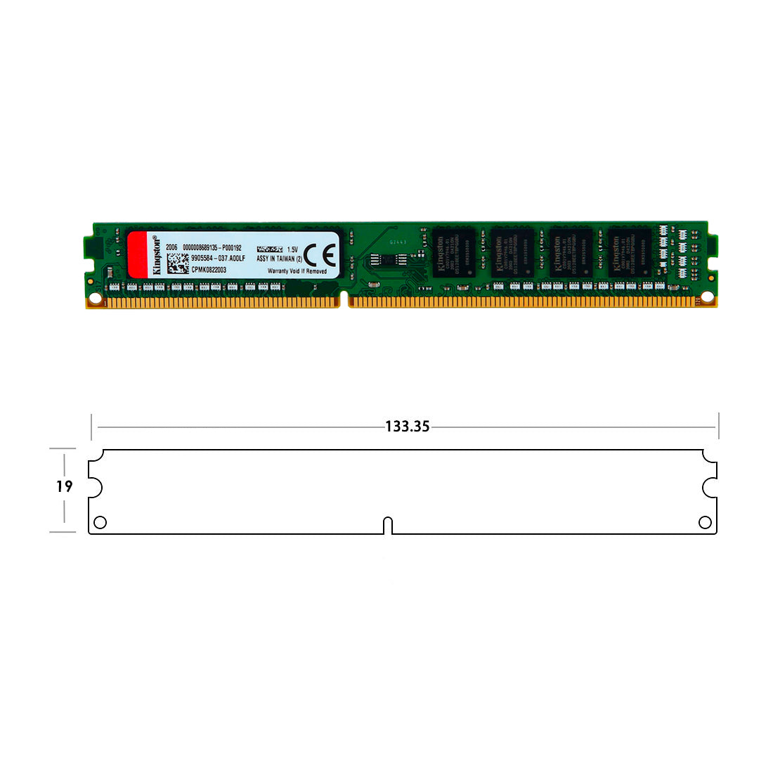 Memoria Ram PC Kingston 8GB DDR3-DIMM 1600MHz CL11 1.5 V Pin 240 4Gbit [ KCP316ND8/8 ]