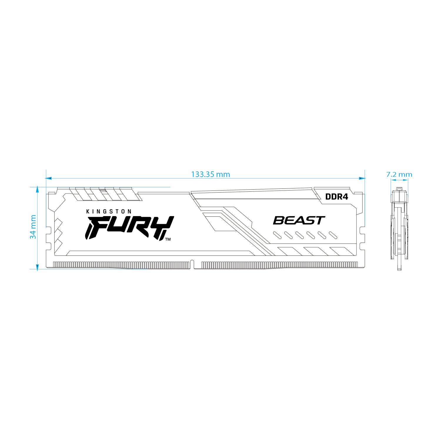 Memoria Ram PC Kingston Fury 8GB DDR4 3600MHz CL17 DIMM