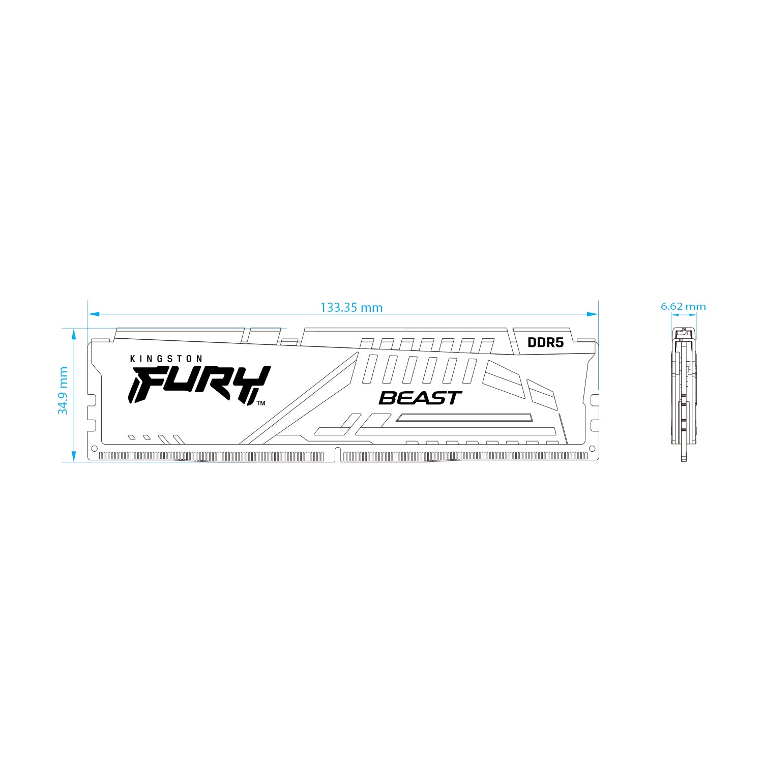 Memoria Ram PC Kingston Fury Beast 8GB DDR5 4800MHz DIMM