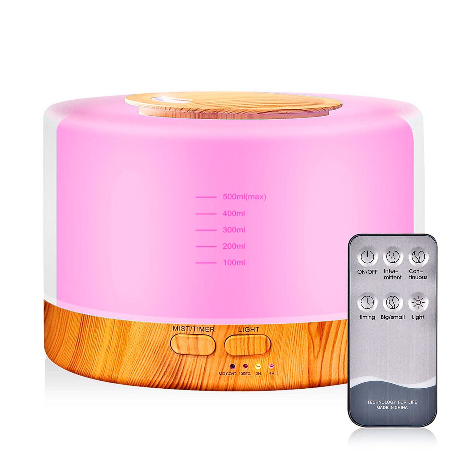 Difusor De Aromas Humidificador Holdmay 500 ML con Colores LED