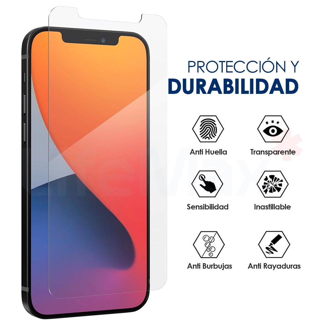 Lamina de Vidrio Templado Completa Resistente Compatible con Iphone XS Max