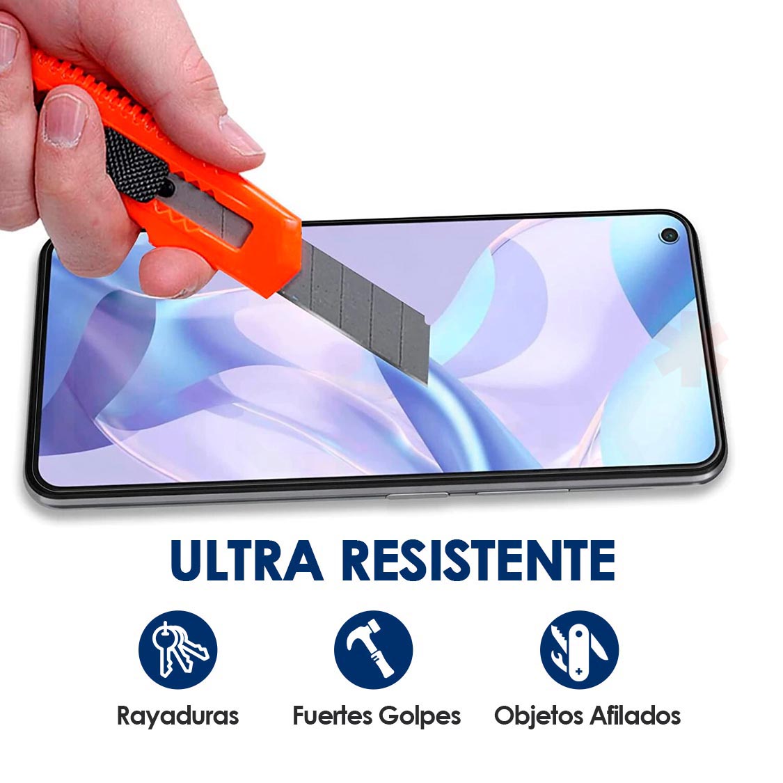 Lamina de Vidrio Templado Completa Resistente Compatible con Iphone XS Max