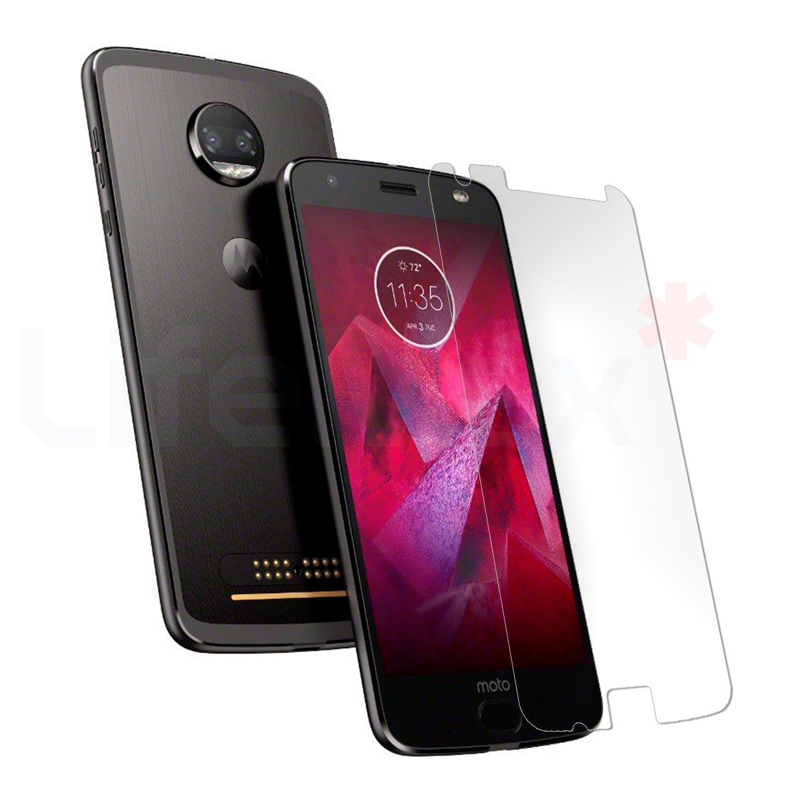 Lamina de Vidrio Templado Completa Resistente Compatible con Moto Z2 Play