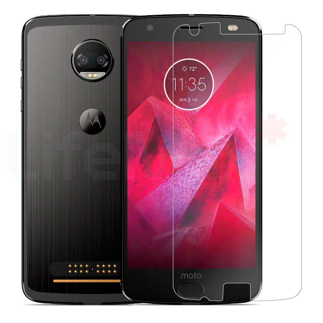 Lamina de Vidrio Templado Completa Resistente Compatible con Moto Z2 Play