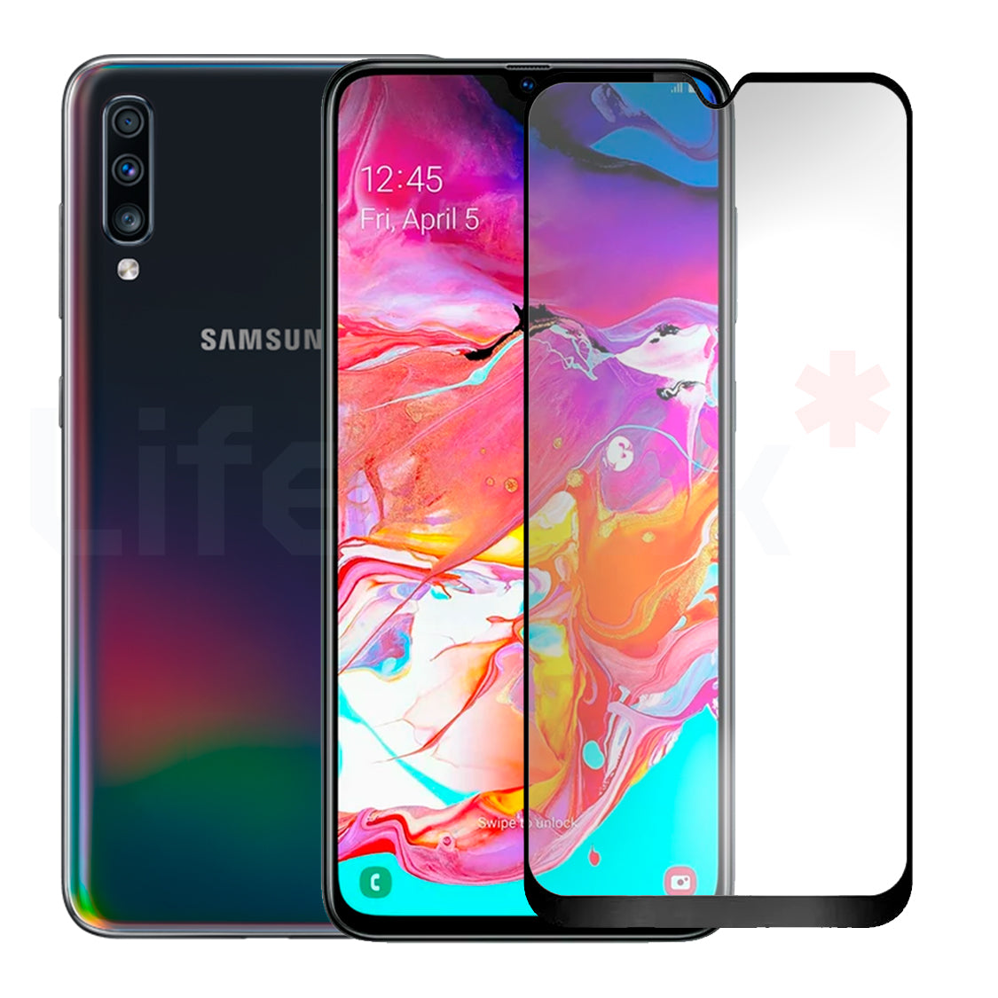 Lamina de Vidrio Templado Completa Resistente Compatible con Samsung  Galaxy A70